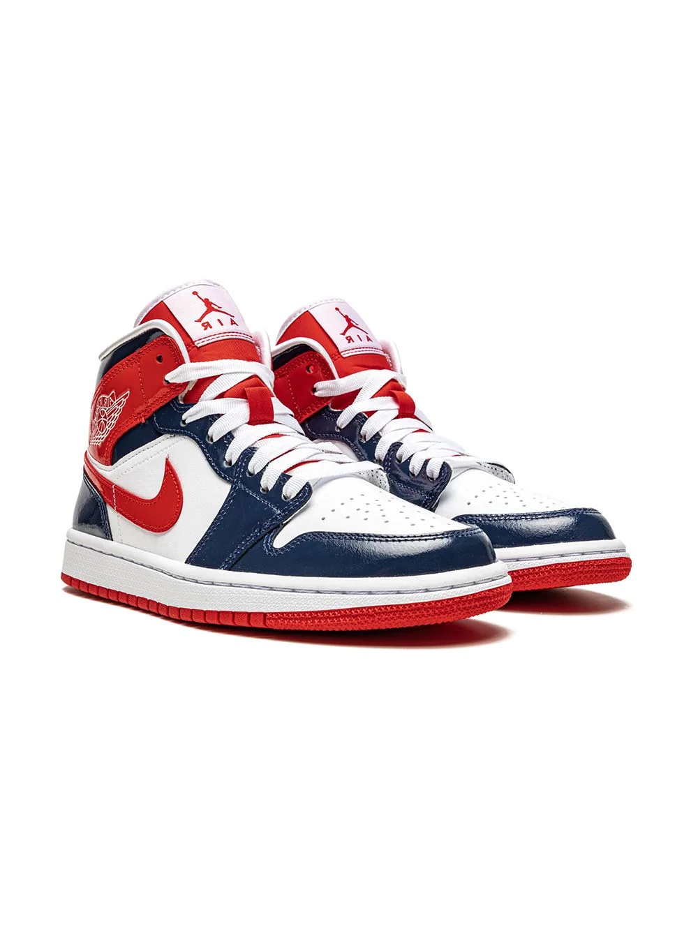 Air Jordan 1 Mid "Patent Leather Navy/White/Red" sneakers - 1