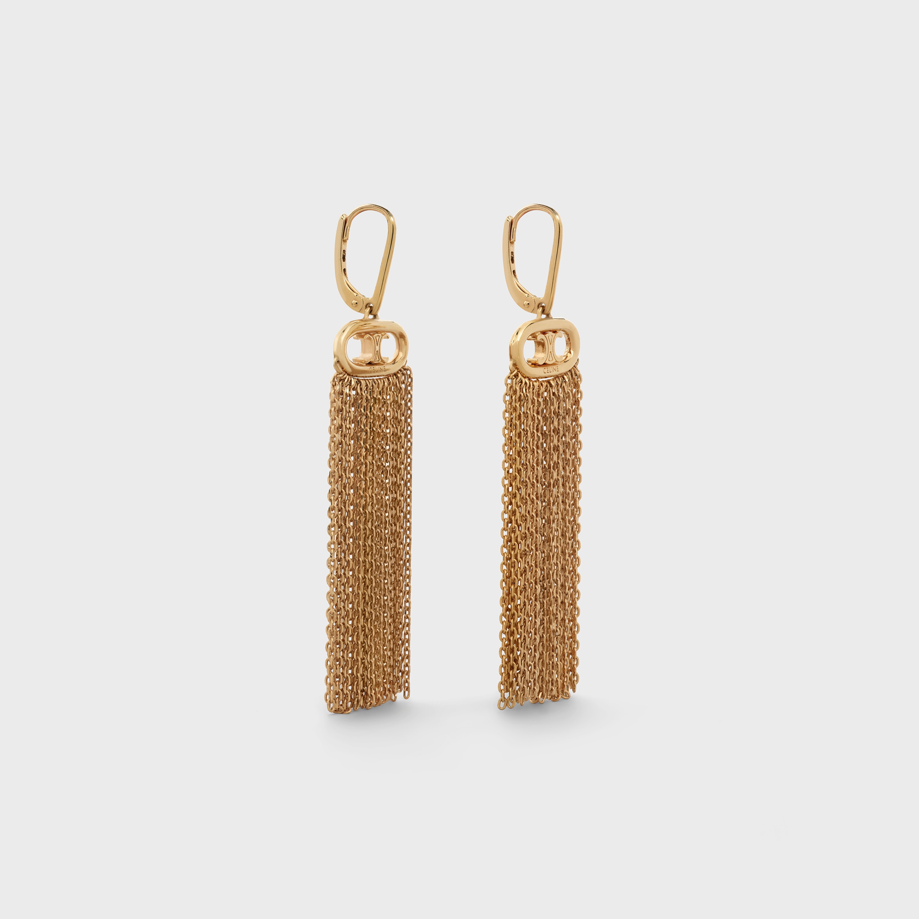 Maillon Triomphe Chain Earrings in Brass with Gold Finish - 2