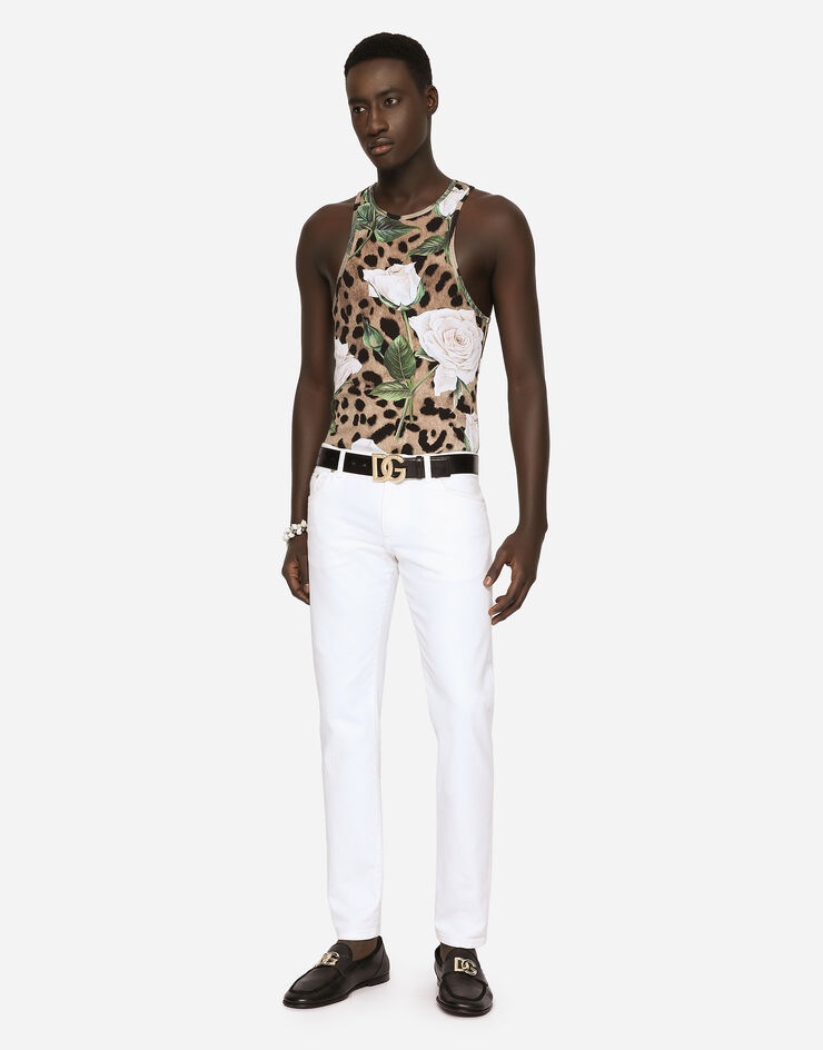 White slim-fit stretch jeans - 1