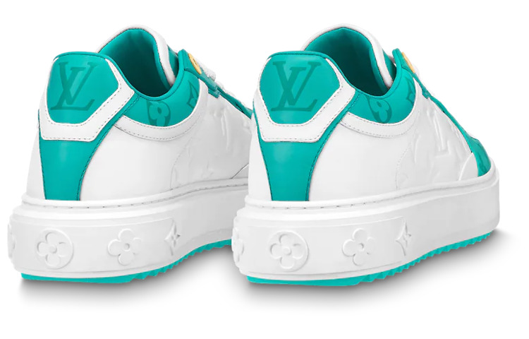 (WMNS) LOUIS VUITTON Time Out Sneakers 'White and Teal Monogram' 1AB349 - 3