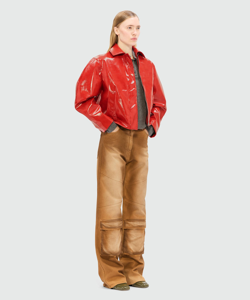 Long-sleeved polo shirt in grey melange with multicolor argyle pattern 3