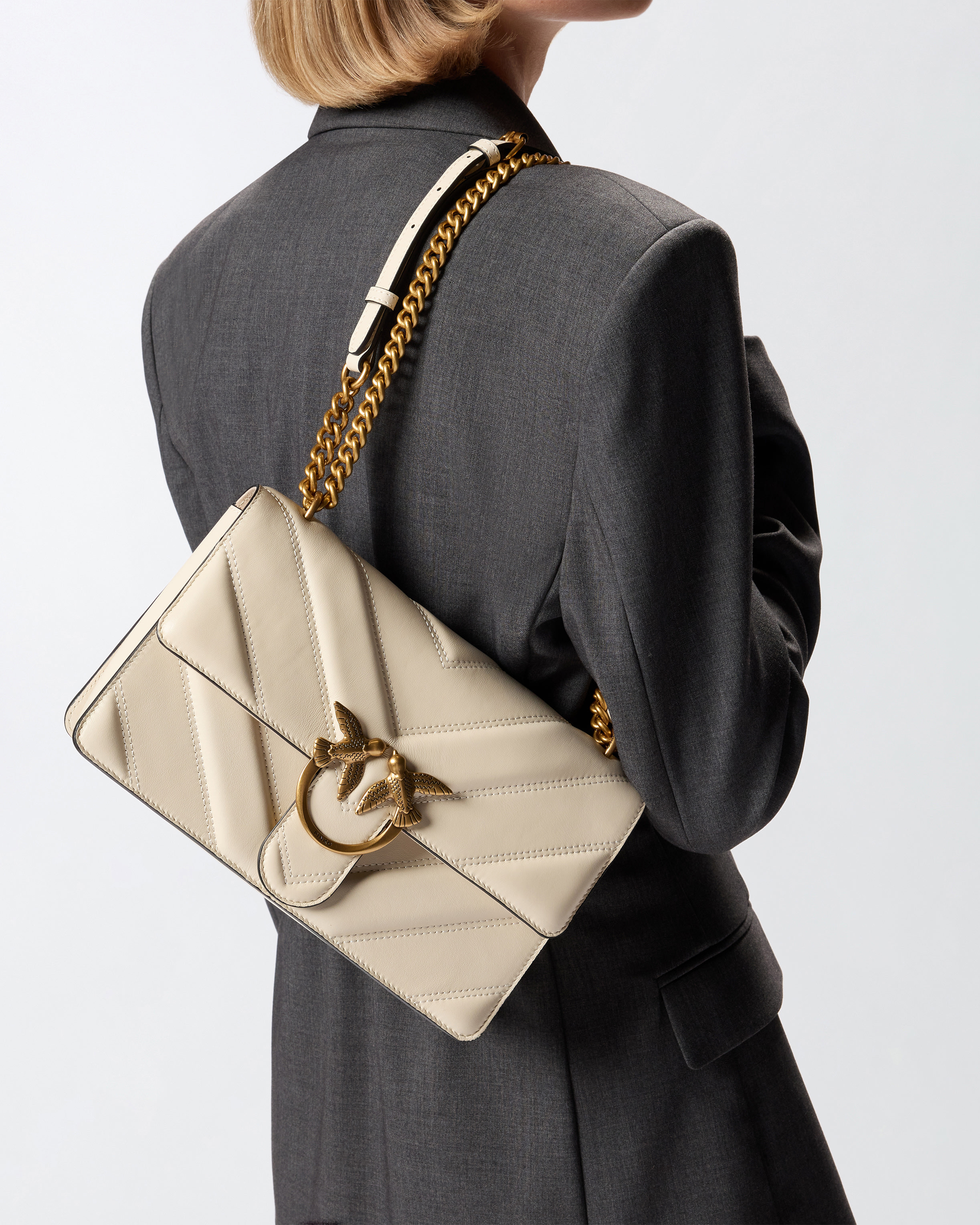 LOVE BAG QUILTED CROSSBODY BAG WITH CHEVRON MOTIF AND LOGO - 6