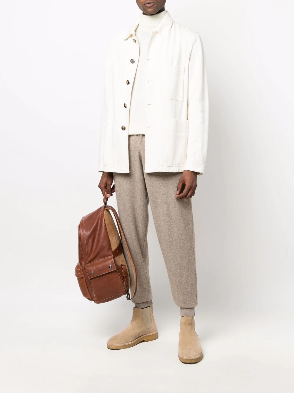 drawstring cashmere track pants - 2