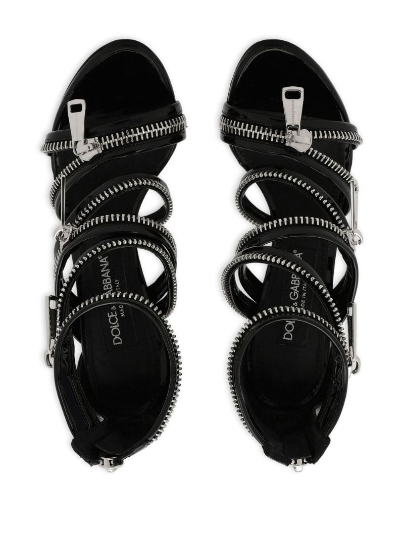 zip-detail 105mm sandals - 4