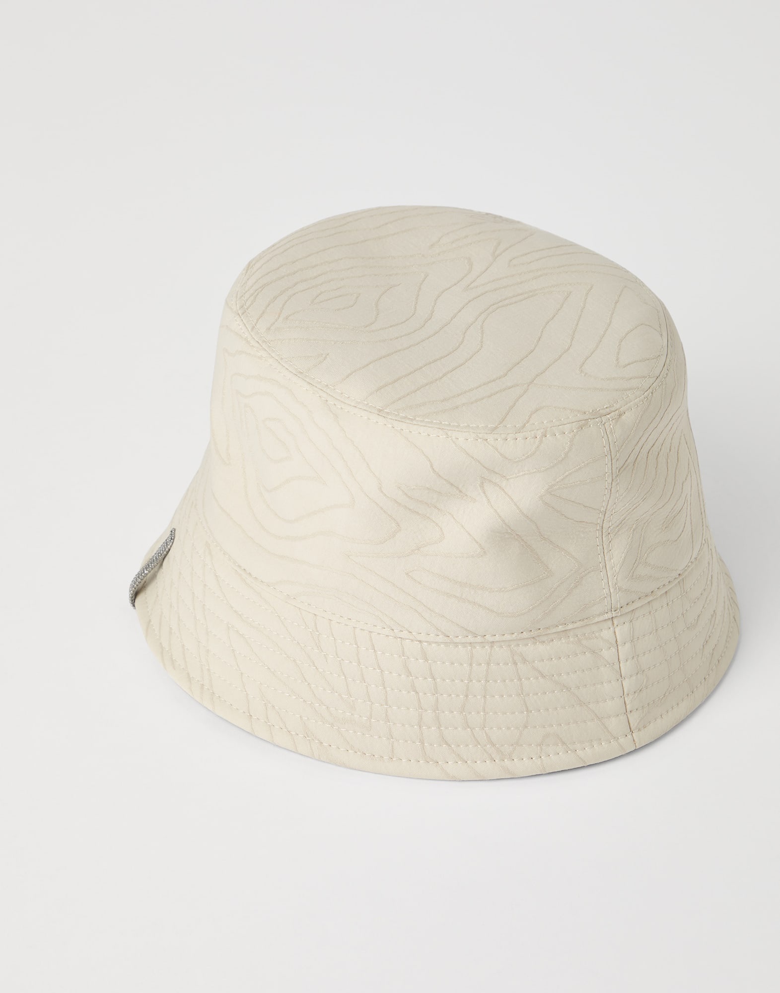 Cotton ethnic jacquard poplin bucket hat with monili - 2
