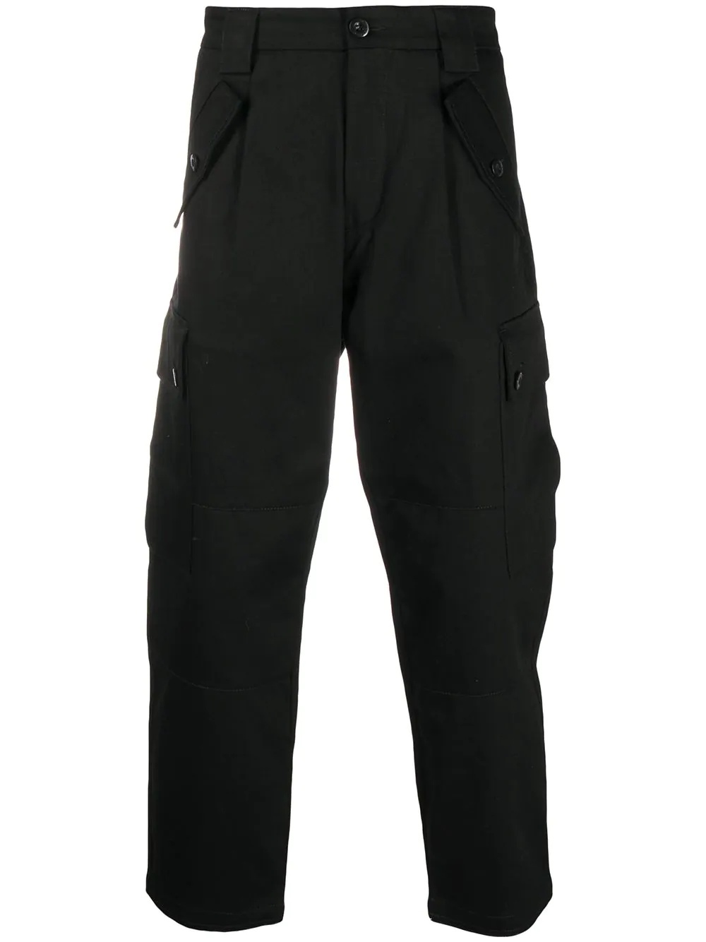 high-rise cropped cargo trousers - 1