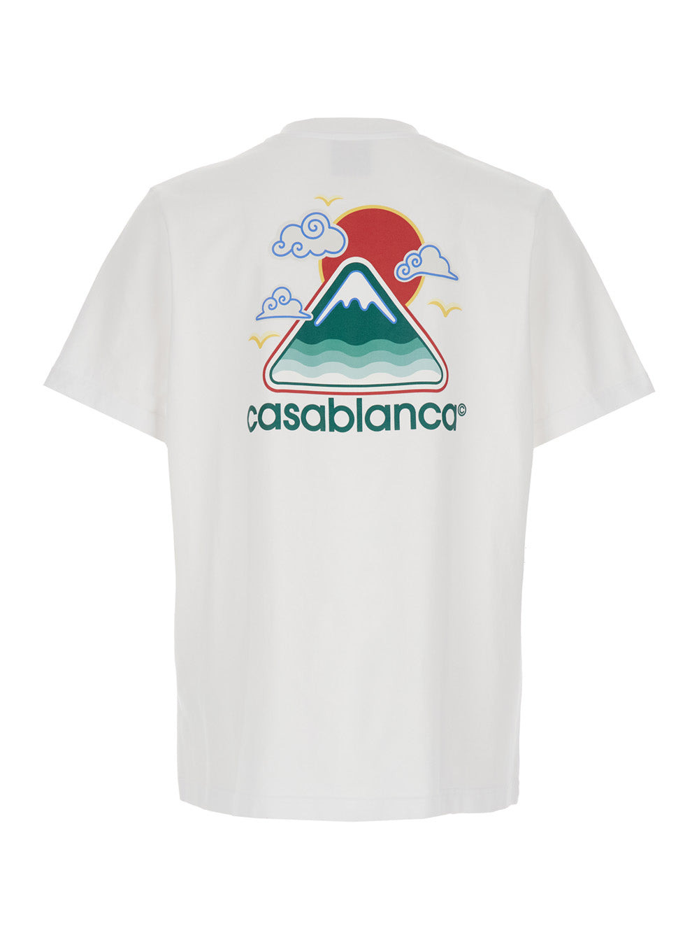 Casablanca Men White T-Shirt With Crewneck And Logo On The Front And Maxi Logo On The Back In Cotton - 2
