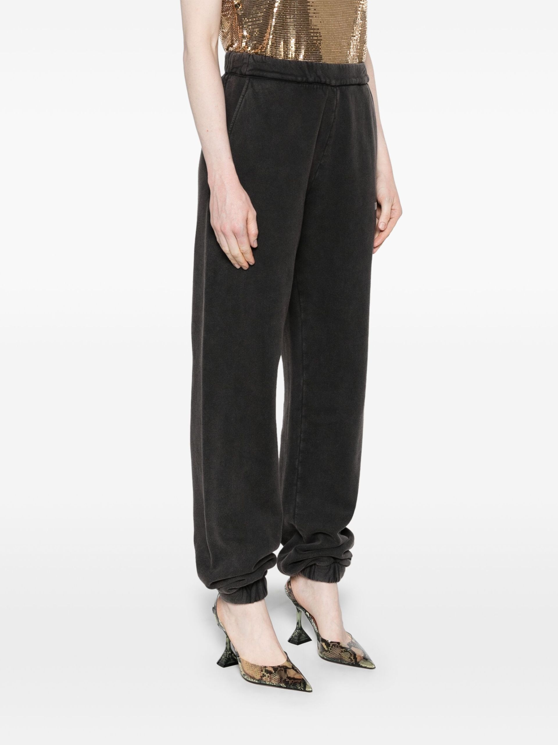 Black Penny Cotton Track Pants - 3