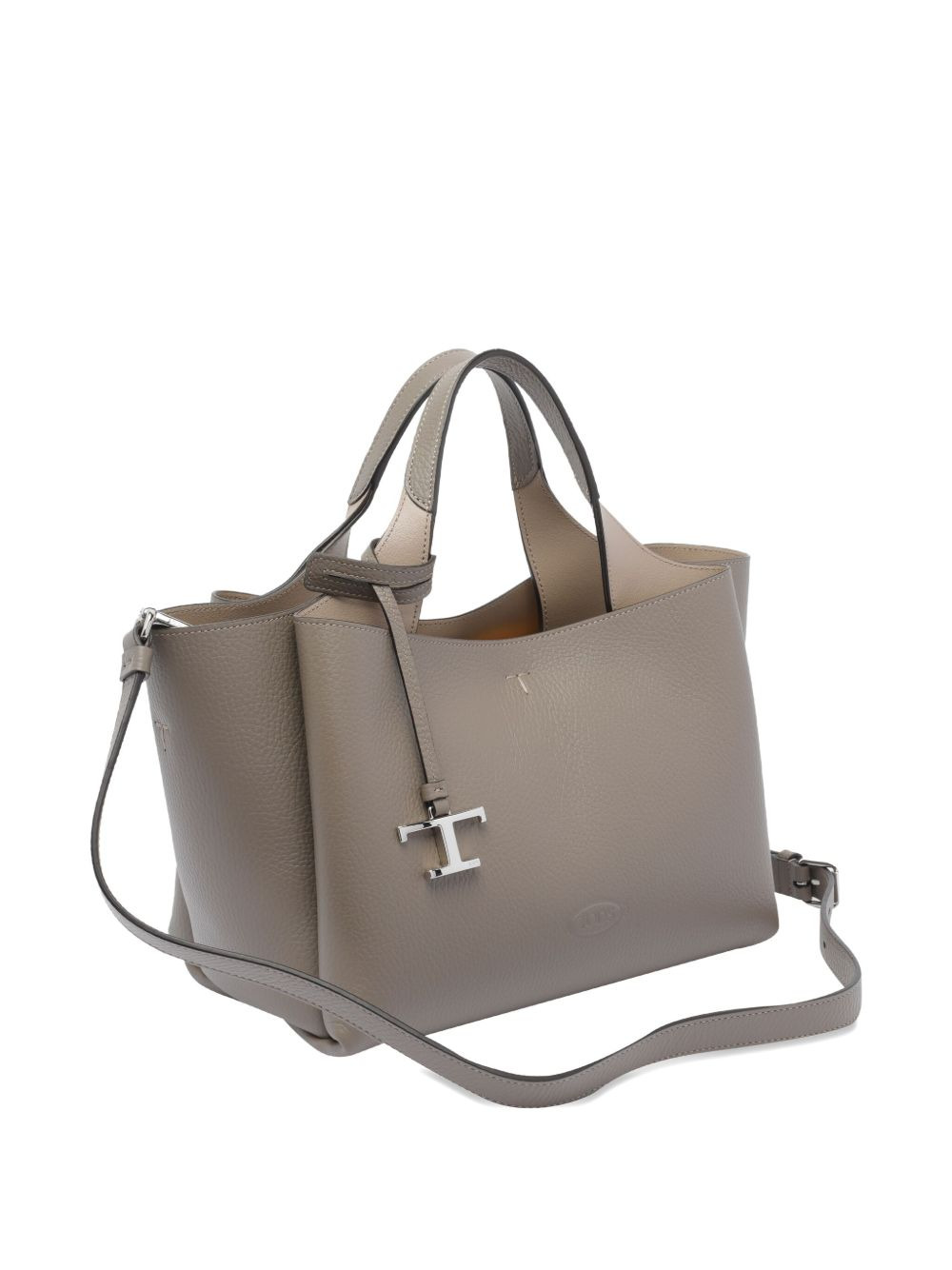 T-logo leather tote bag - 3