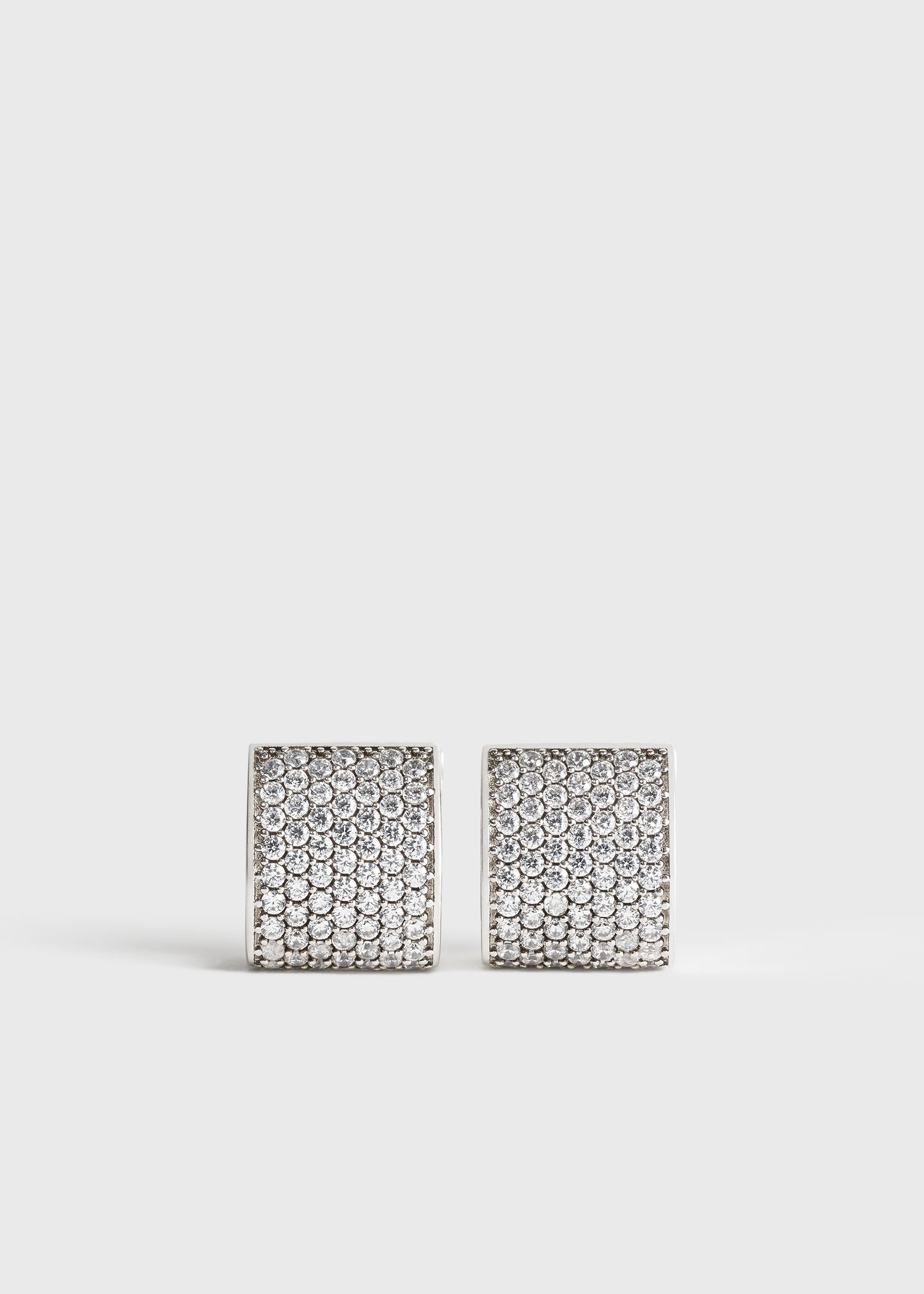Signature pavé hoops silver - 7