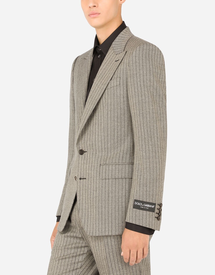 Pinstripe stretch wool Sicilia-fit jacket - 4