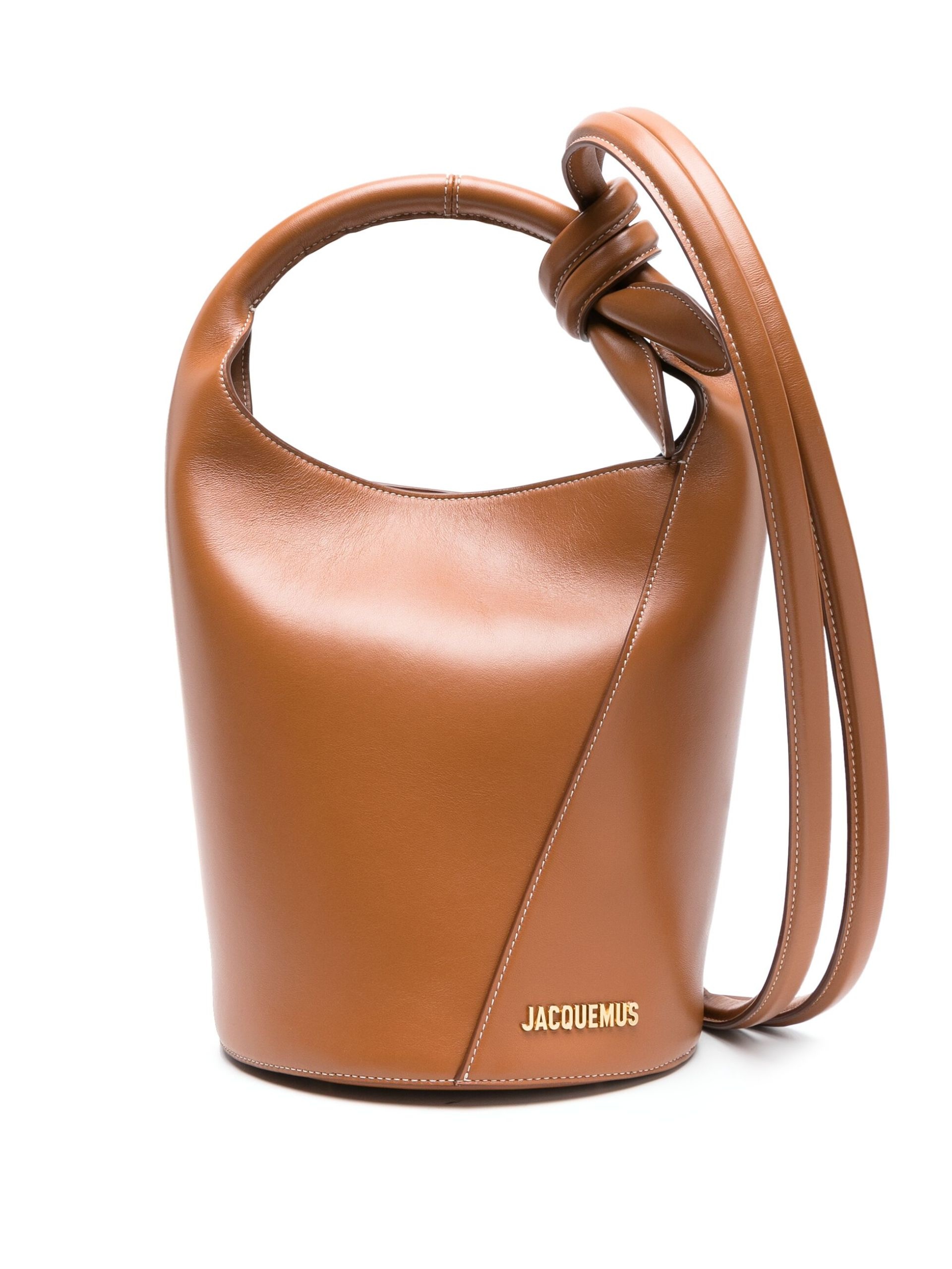 brown Le petit Tourni leather bucket bag. - 1