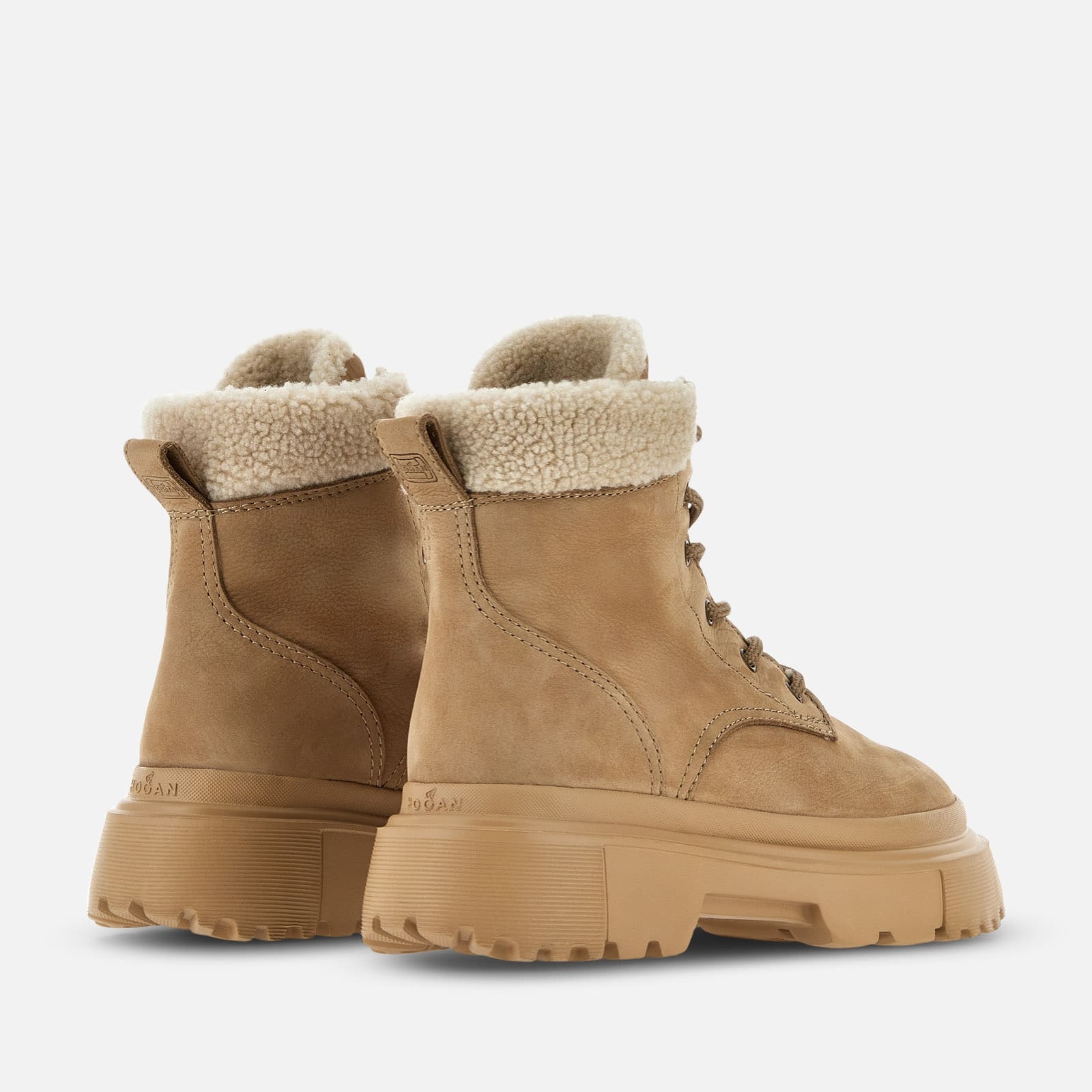 Combat Boots Hogan H619 Beige Brown - 3