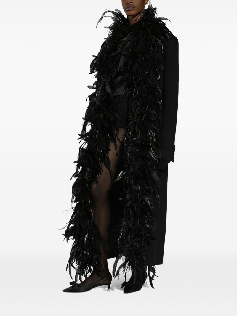 Dolce & Gabbana feather-trim coat outlook