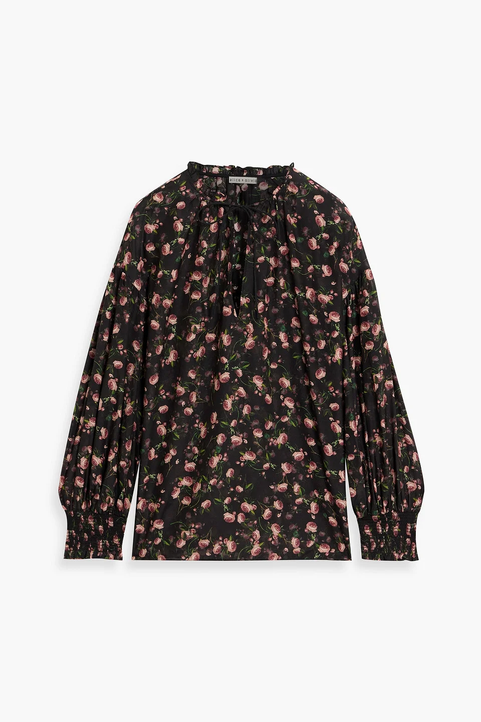 Julius floral-print cotton and silk-blend voile top - 1