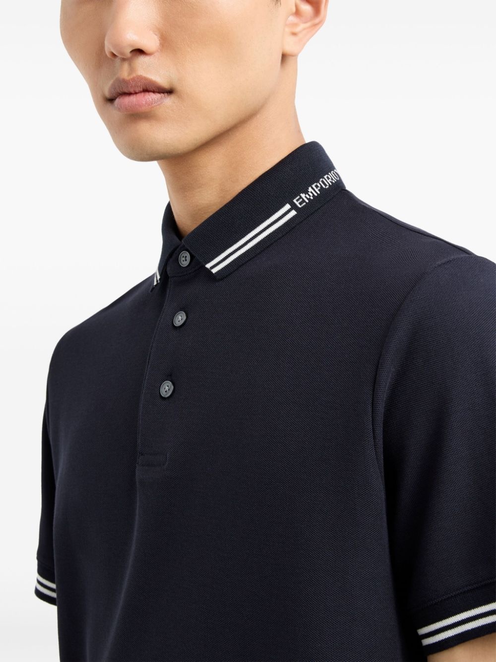 logo-collar polo shirt - 4