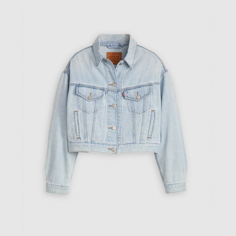SHRUNKEN '90S LINEN+ DENIM LIGHTWEIGHT TRUCKER JACKET 1