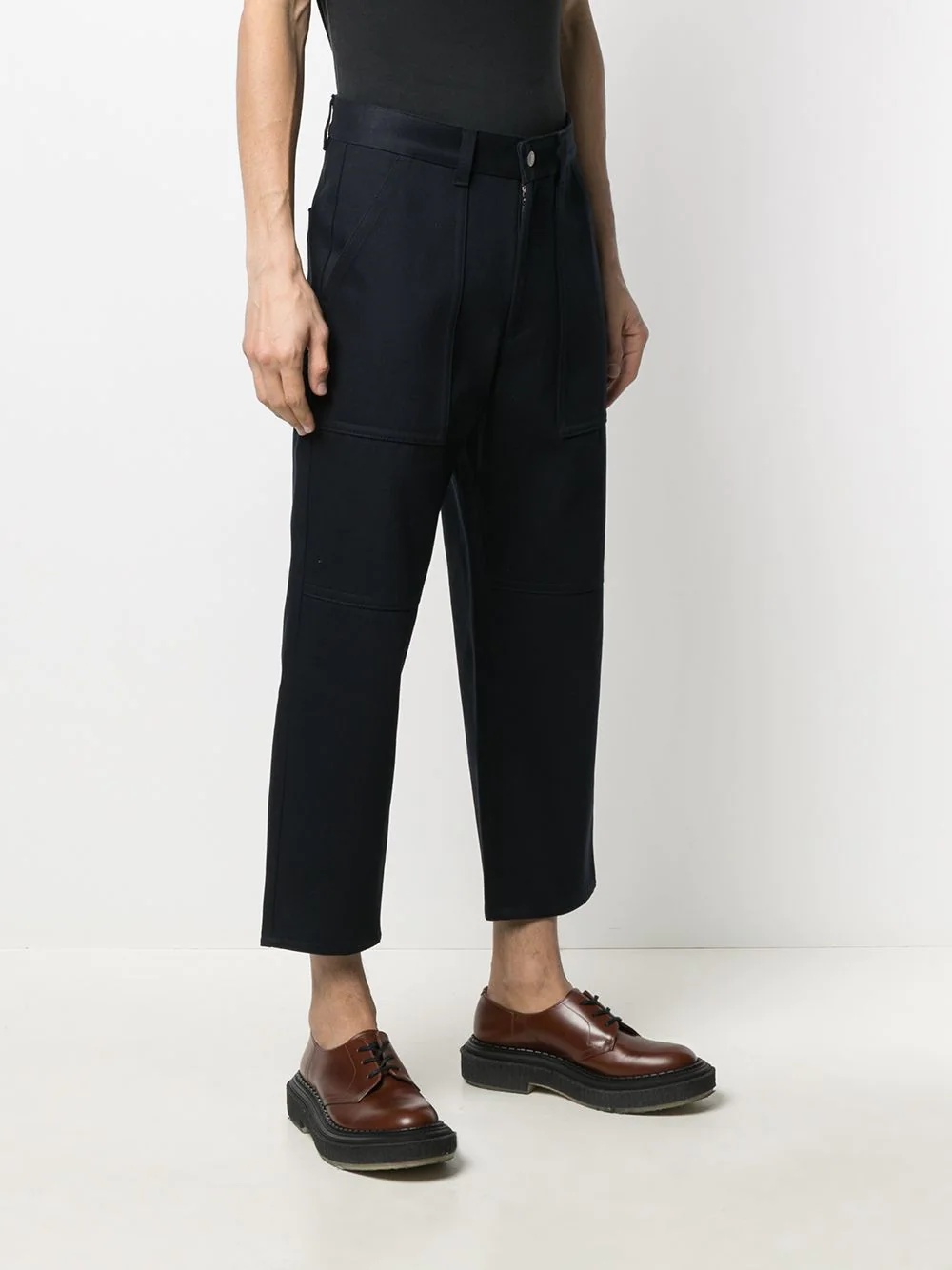 panelled cropped trousers - 3