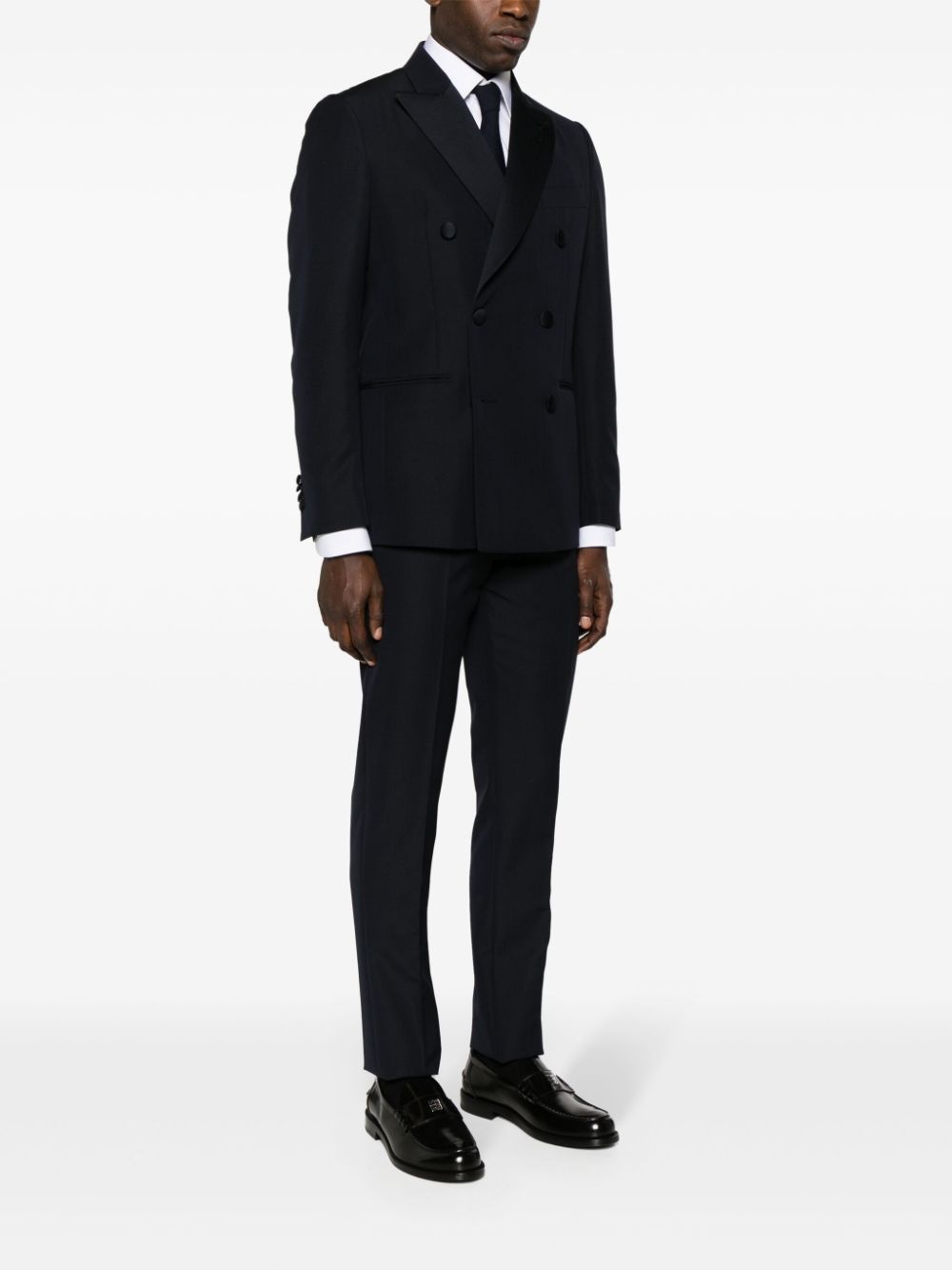 double-breasted wool-blend suit - 3