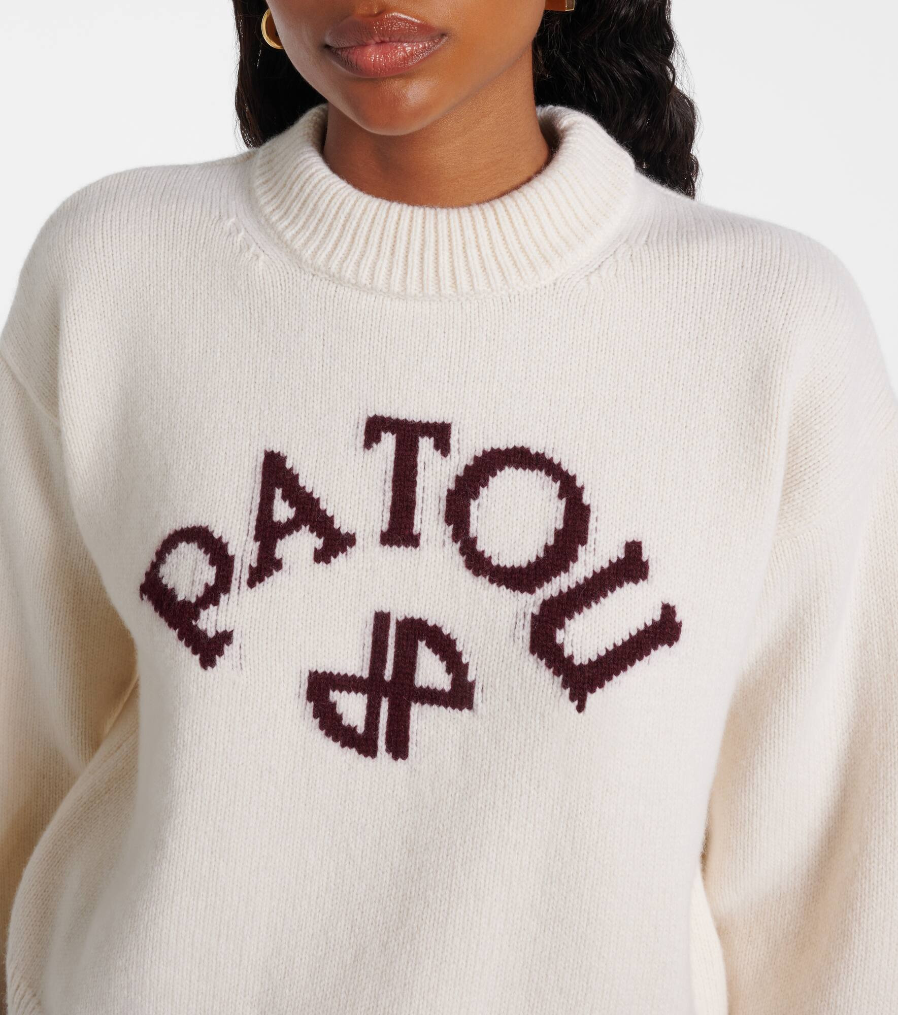 Logo wool and cashmere sweater - 4
