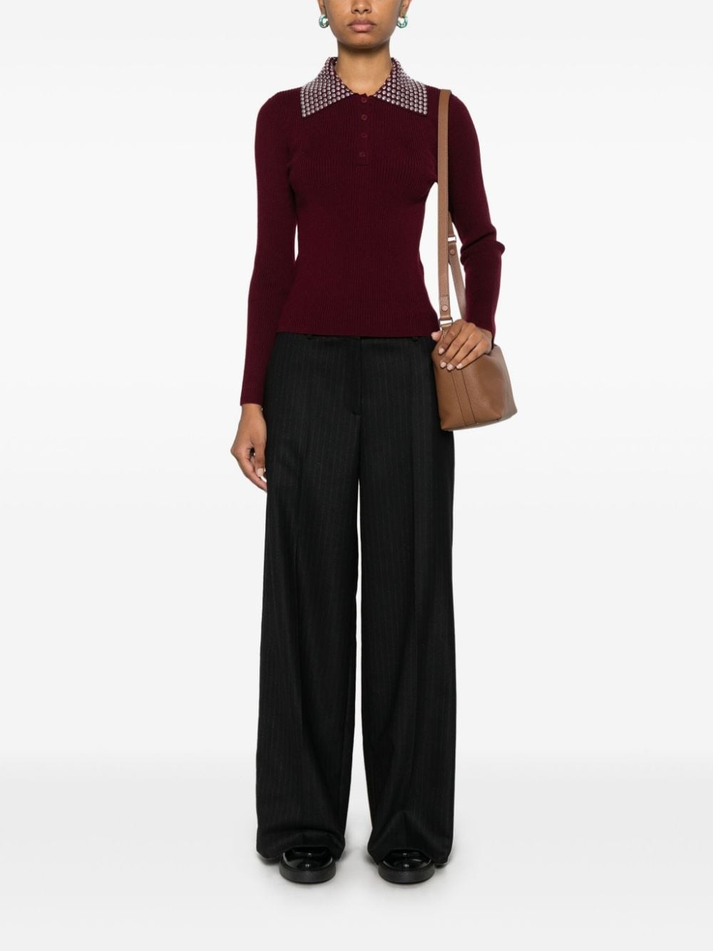 studded knitted top - 2