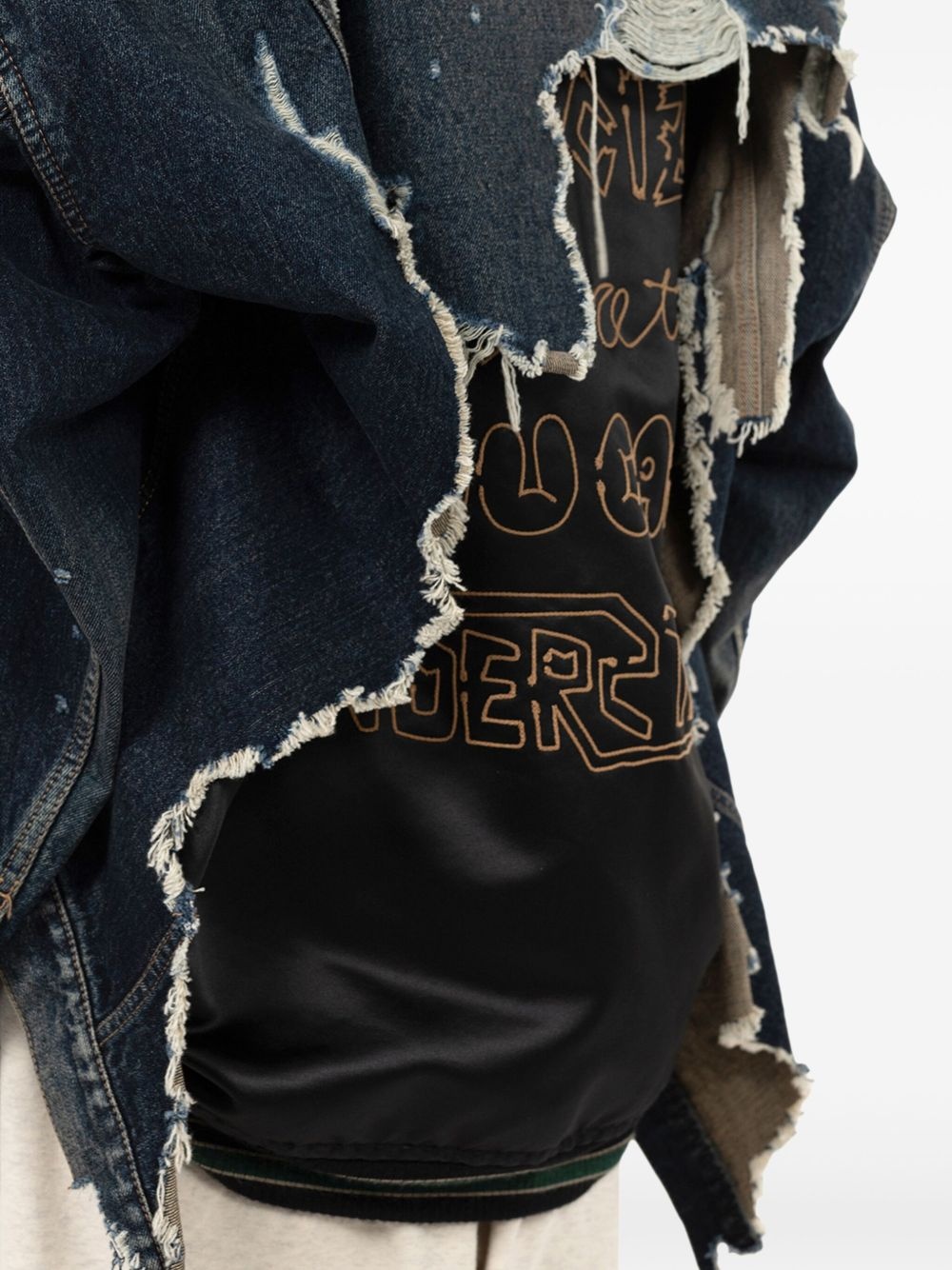 layered denim jacket - 5