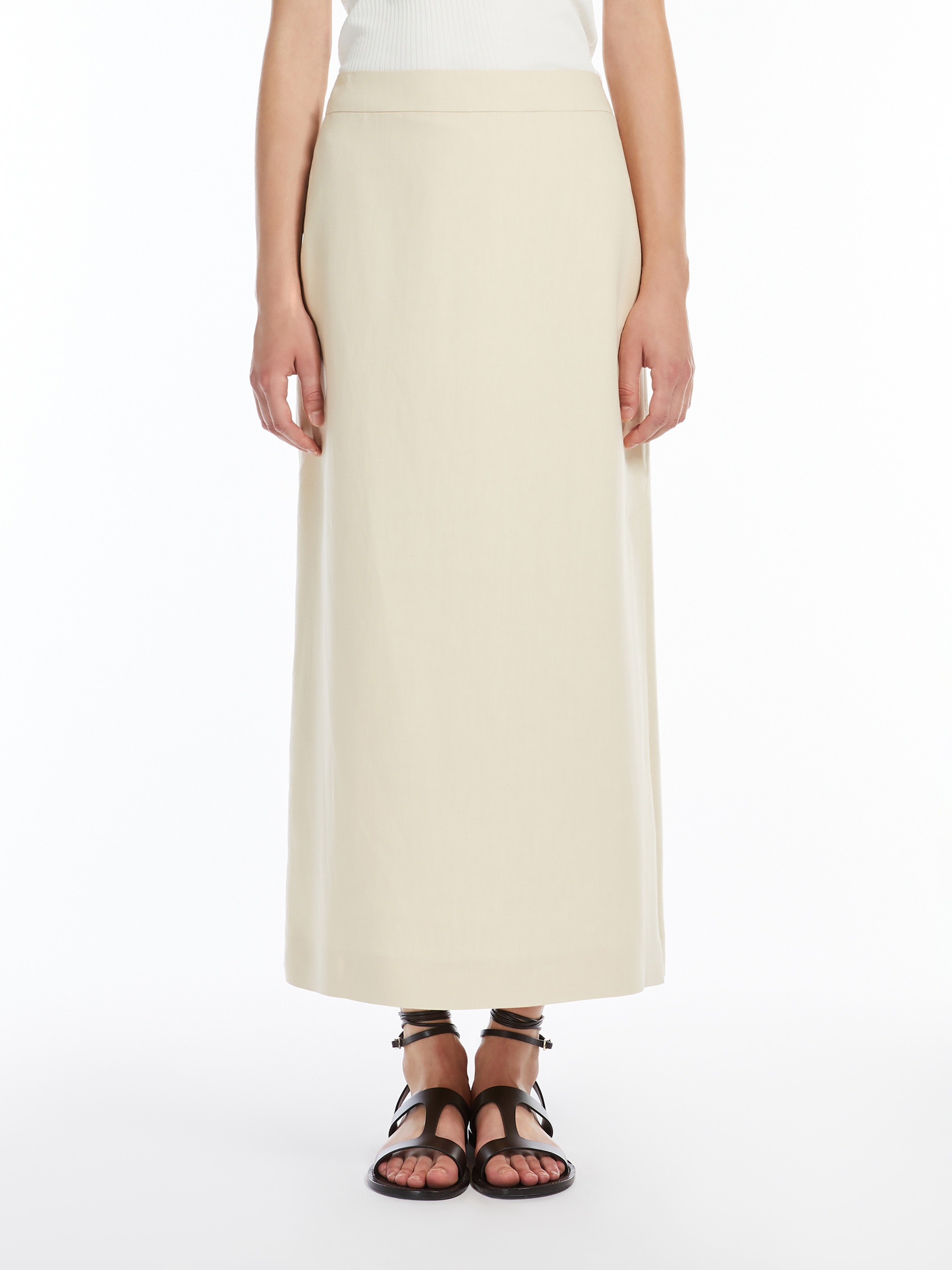 NAUSICA Viscose and linen canvas skirt - 3