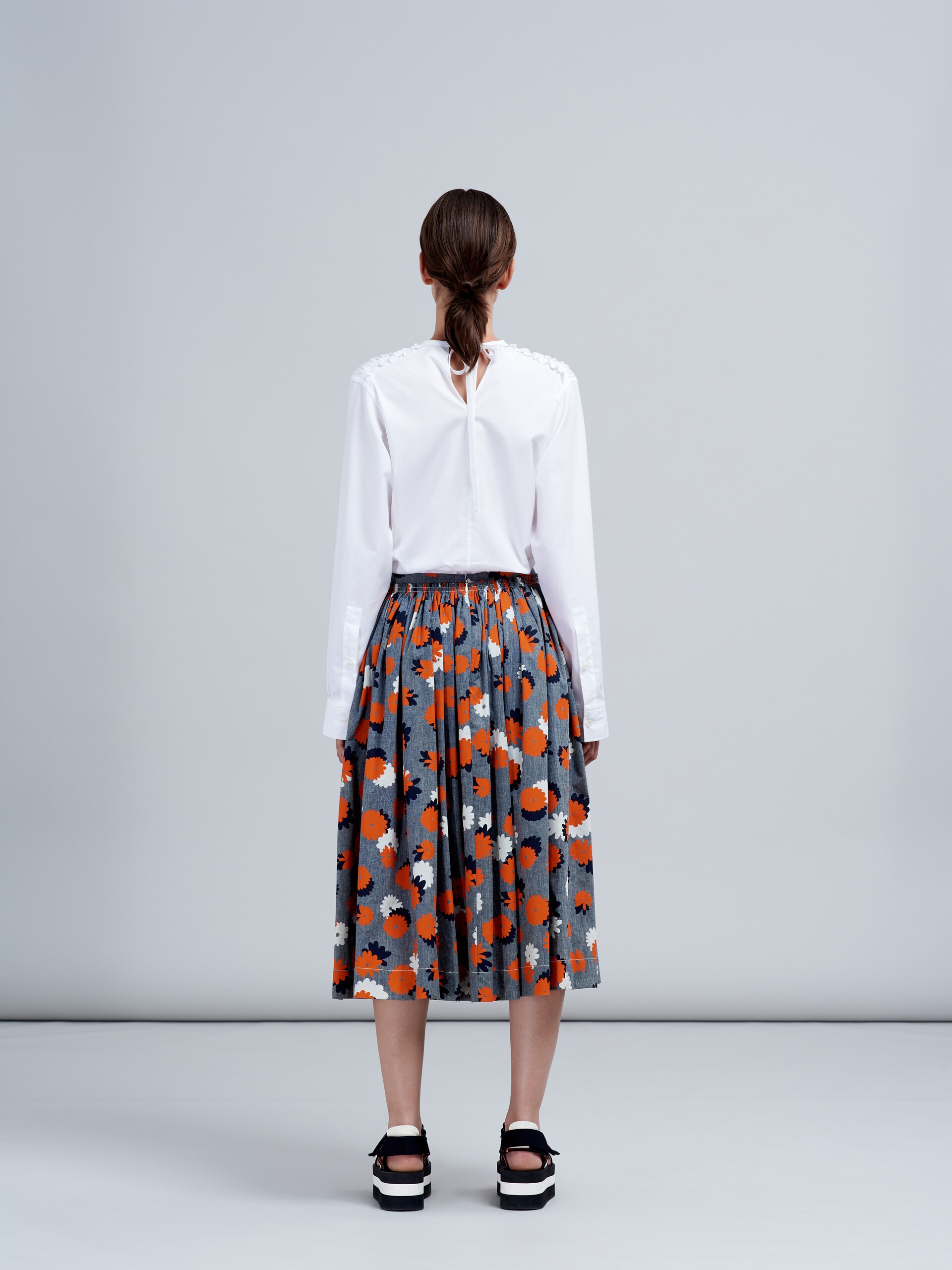 DAISIES PARTY PRINT CHAMBRAY SKIRT - 3