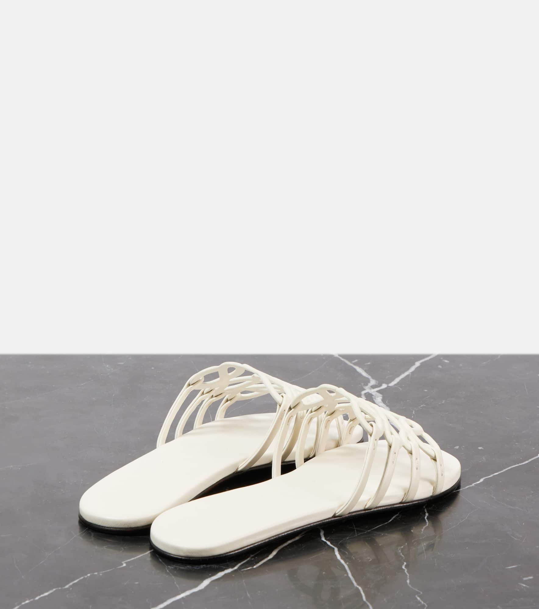 Petal Anagram leather slides - 2