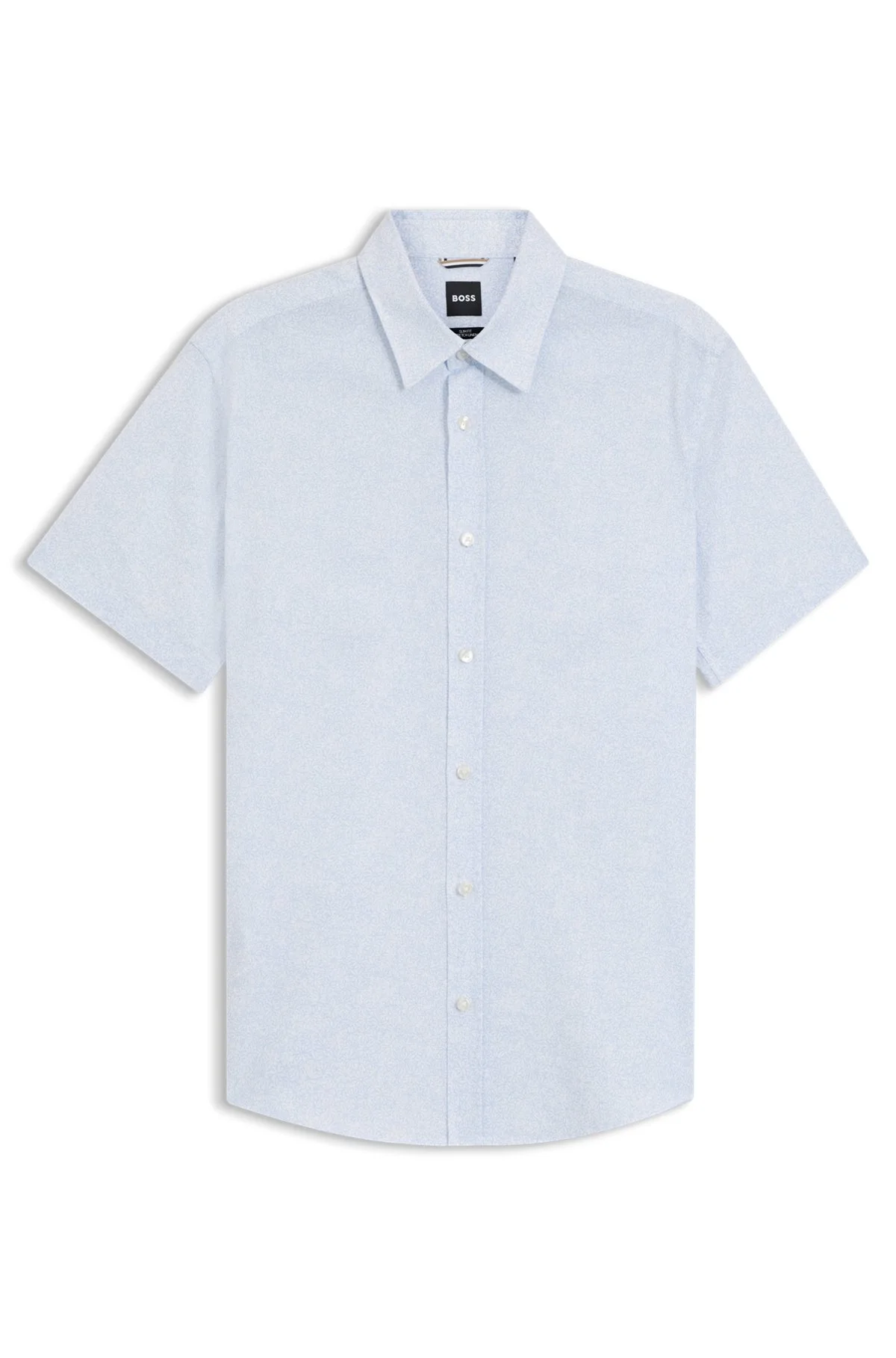 FLORAL-PRINT SLIM-FIT SHIRT IN STRETCH LINEN - 1