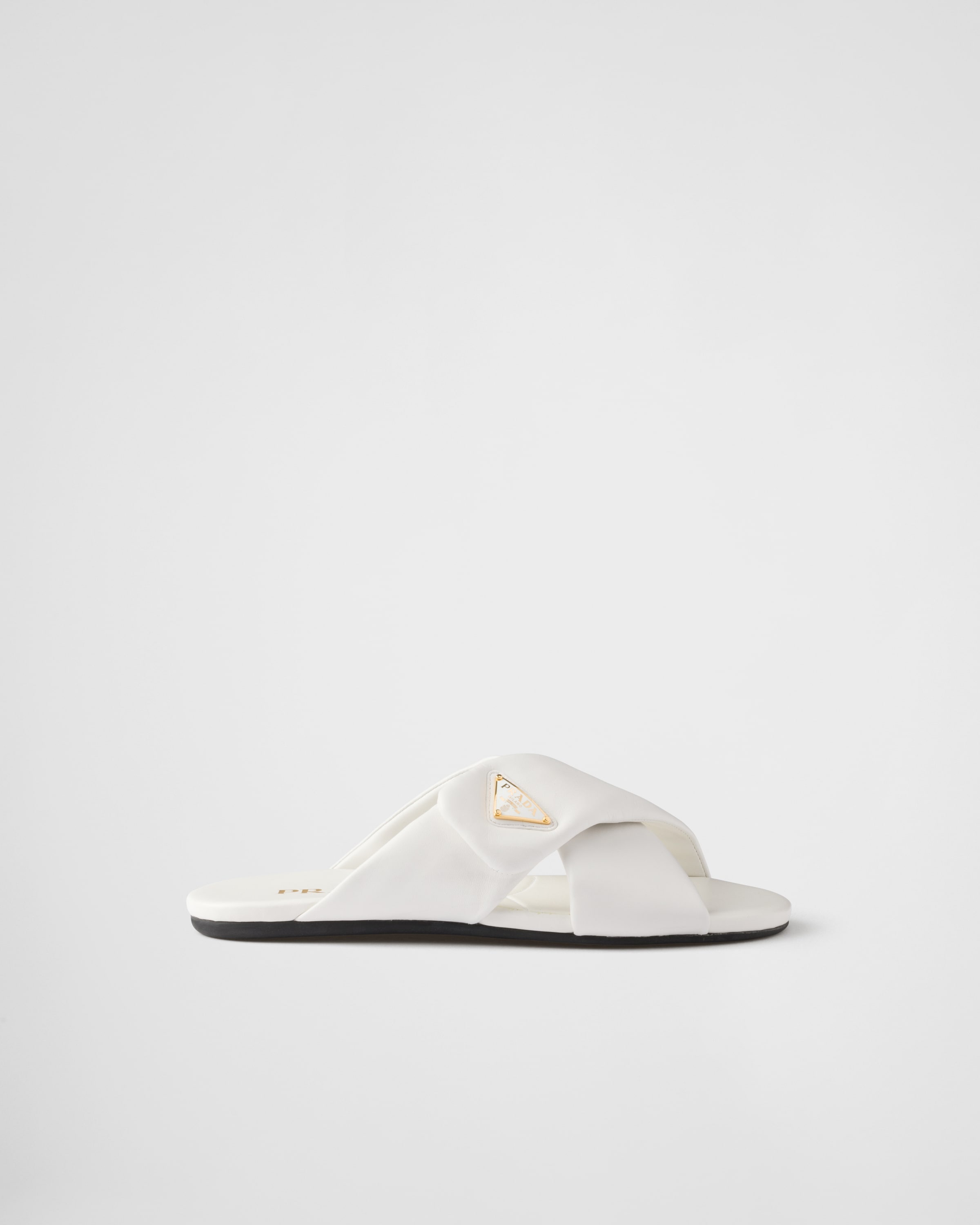 Padded nappa leather slides - 2