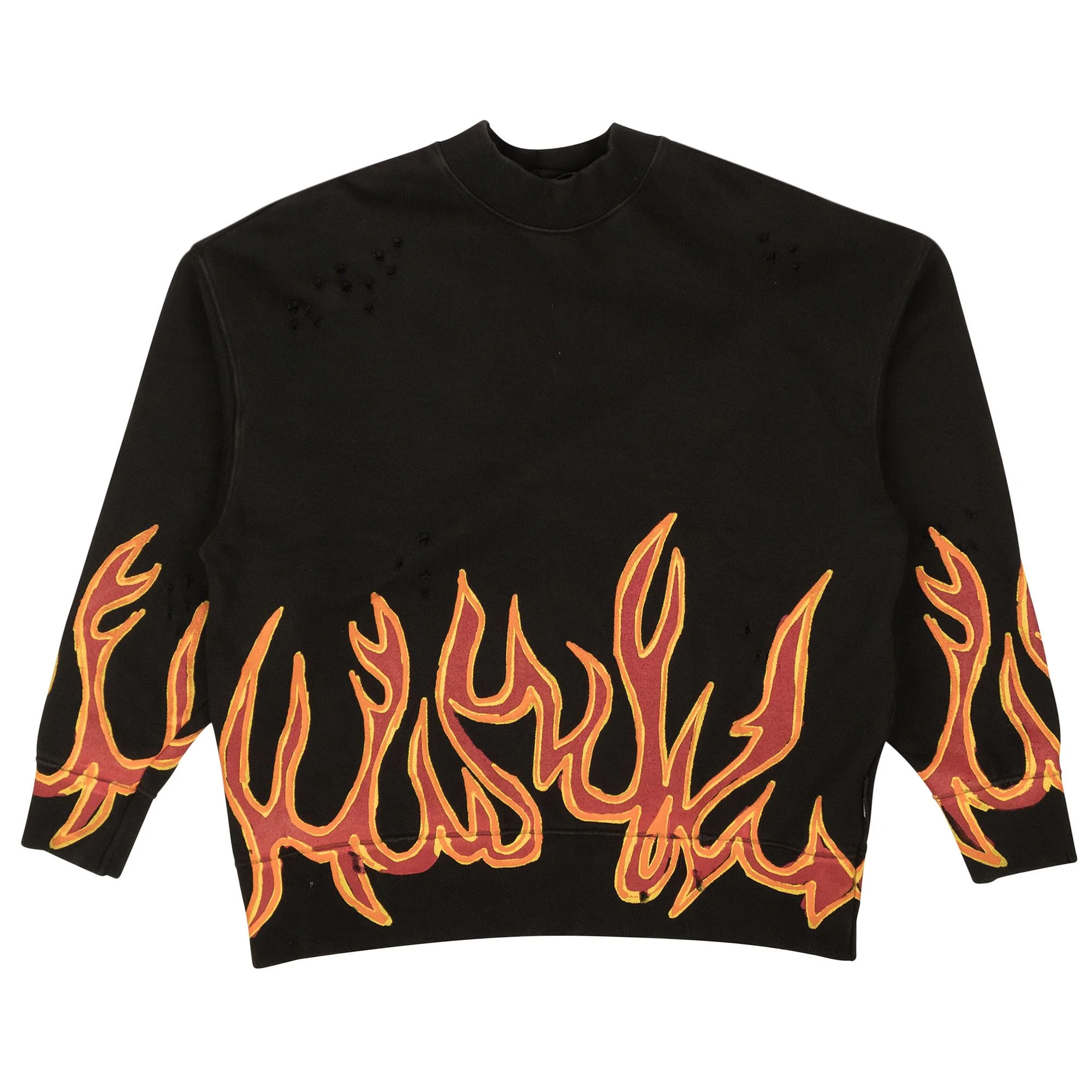 Palm Angels GD Graffiti Flames Crewneck 'Black/Red' - 1