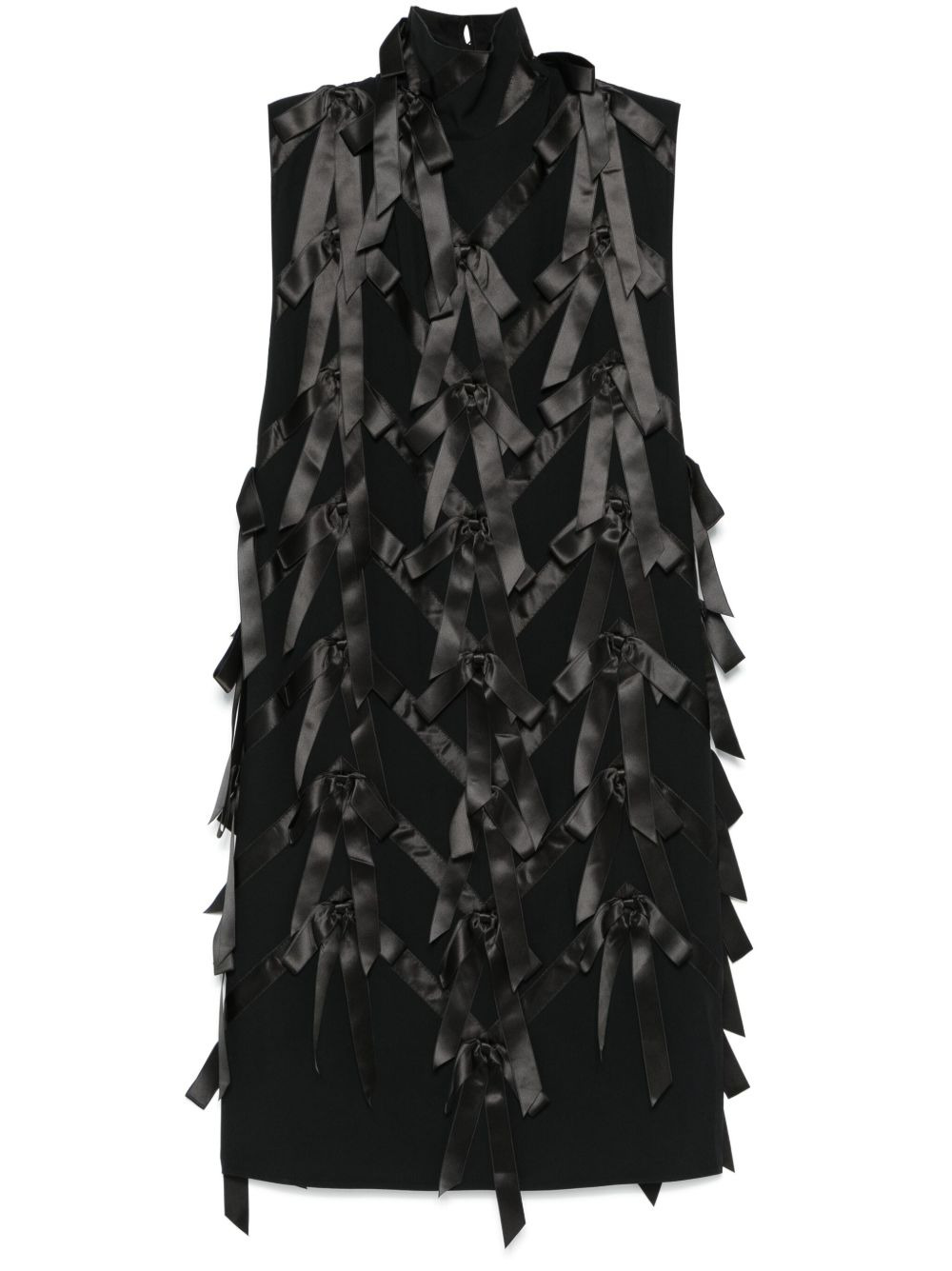 bow-appliqué midi dress - 1