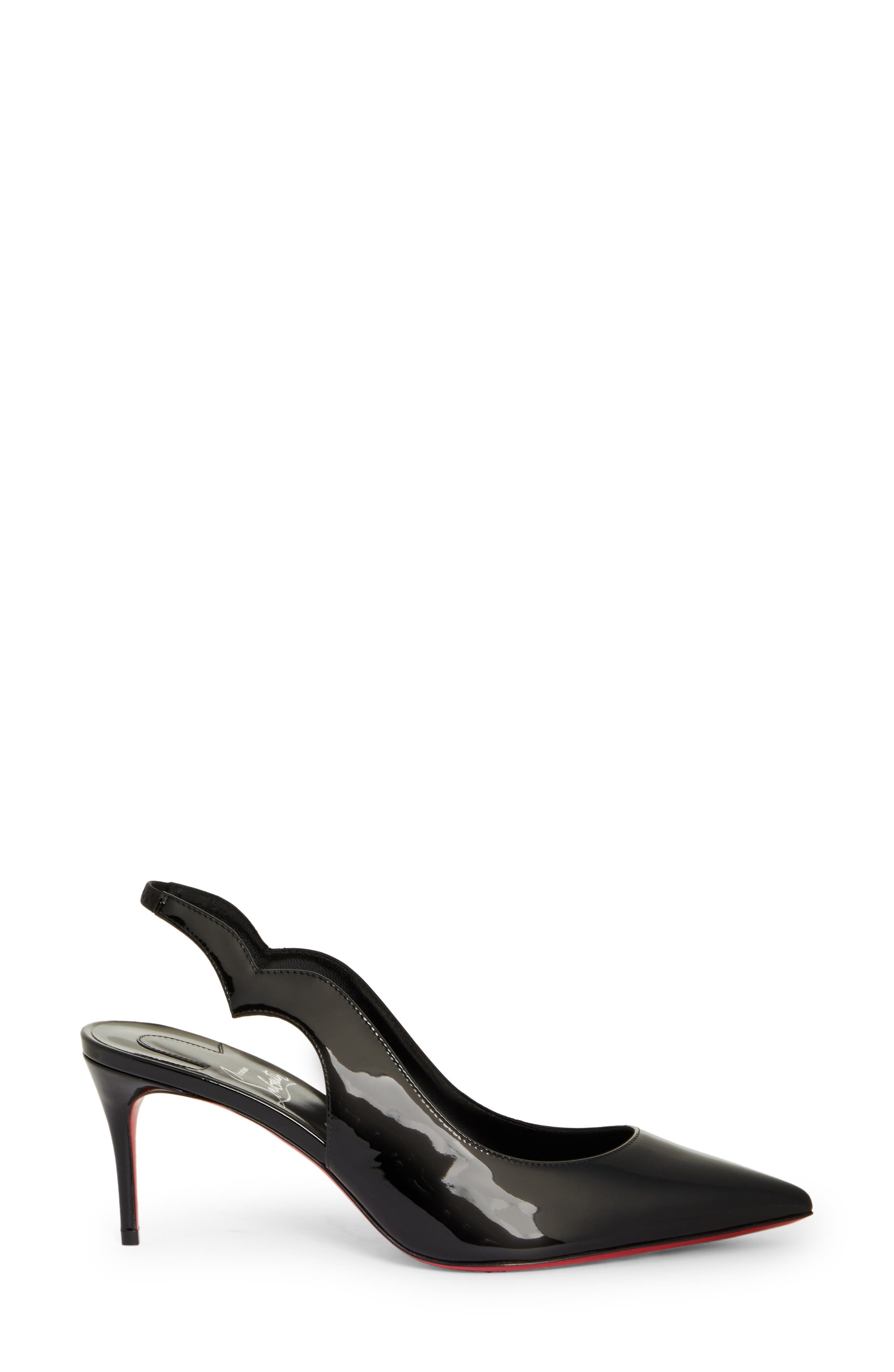 Christian Louboutin Hot Chick Pointed Toe Slingback Pump in B439 Black/Lin Black at Nordstrom - 3