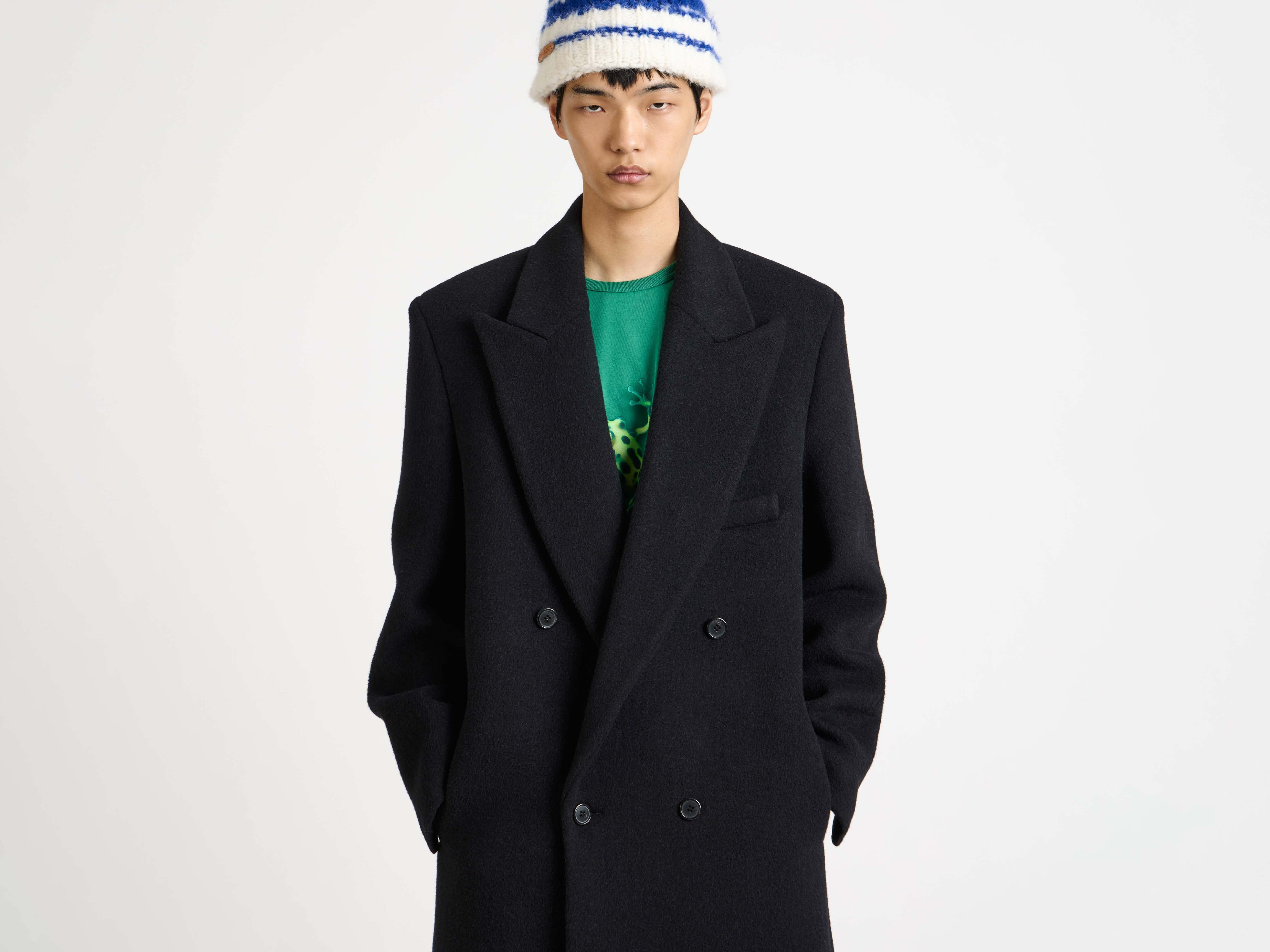 DOUBLE BREASTED FORMAL COAT IN BLACK - 7
