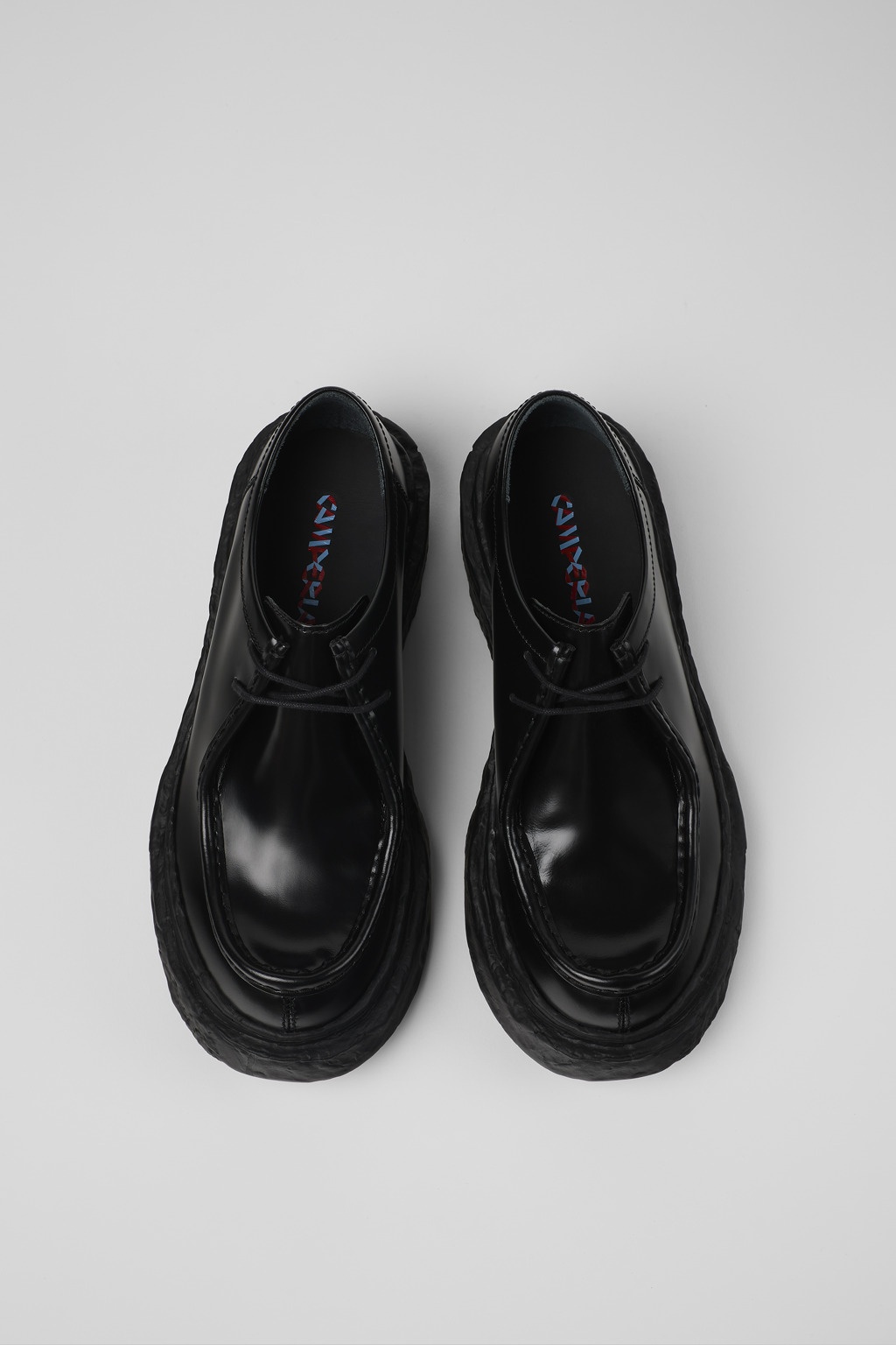 Black Leather Lace-Up Shoes - 4