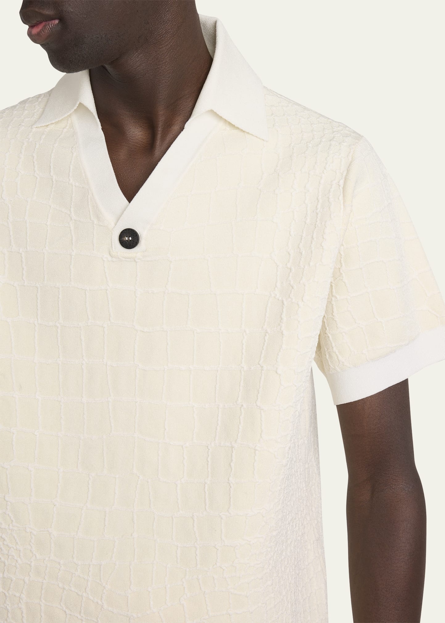 Men's Croc-Patterned Polo Shirt - 5