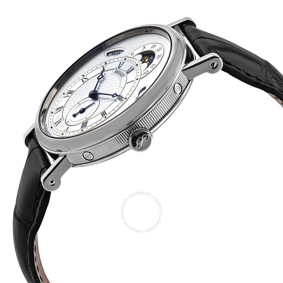 Breguet Classique Silver Dial 18kt White Gold Black Leather Men's Watch 7337BB1E9V6 - 2
