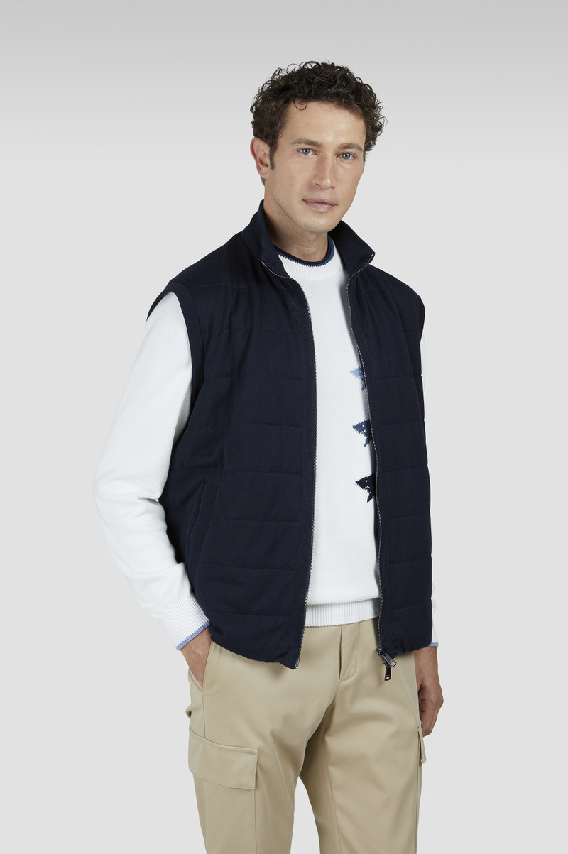 REVERSIBLE VEST IN COTTON, SILK, AND TYPHOON® PLATINUM 9