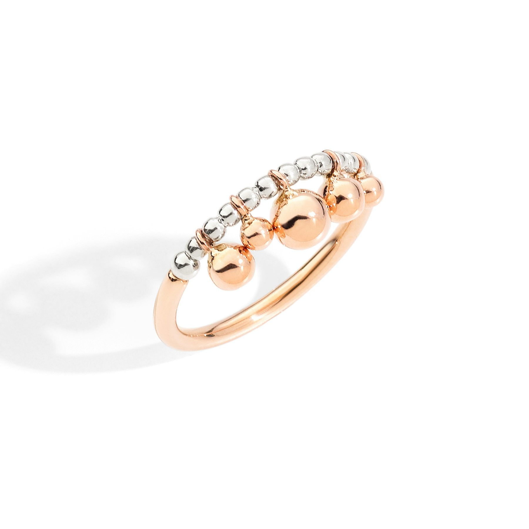 ROSE GOLD & SILVER BOLLICINE RING - 1