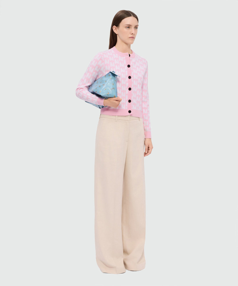 Pink MWAVE jacquard cardigan with contrast button closure 4