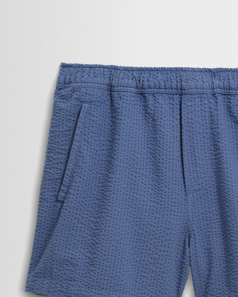 Mescal - Blue Cotton Seersucker Shorts 6