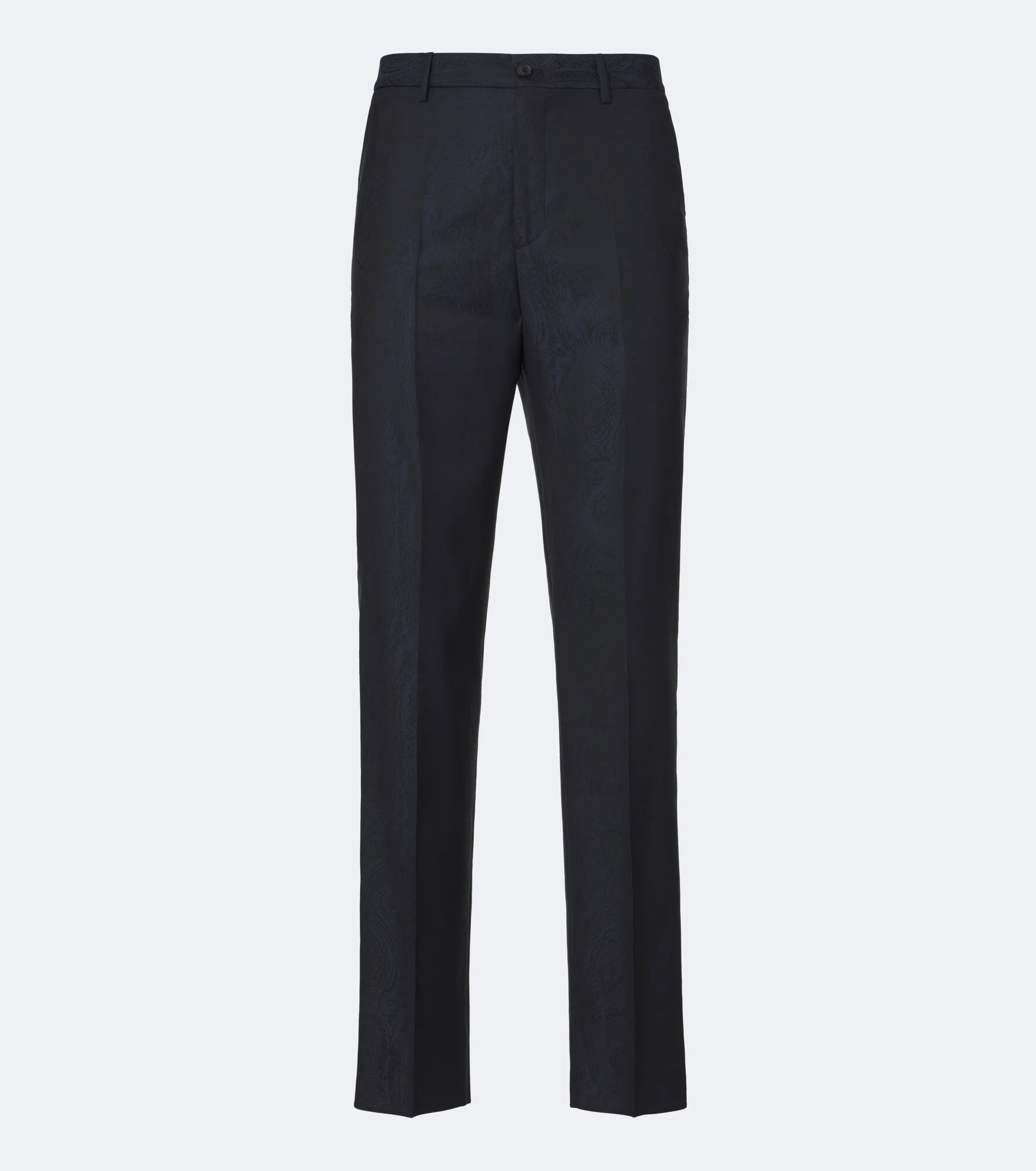 Jacquard virgin wool straight pants - 1