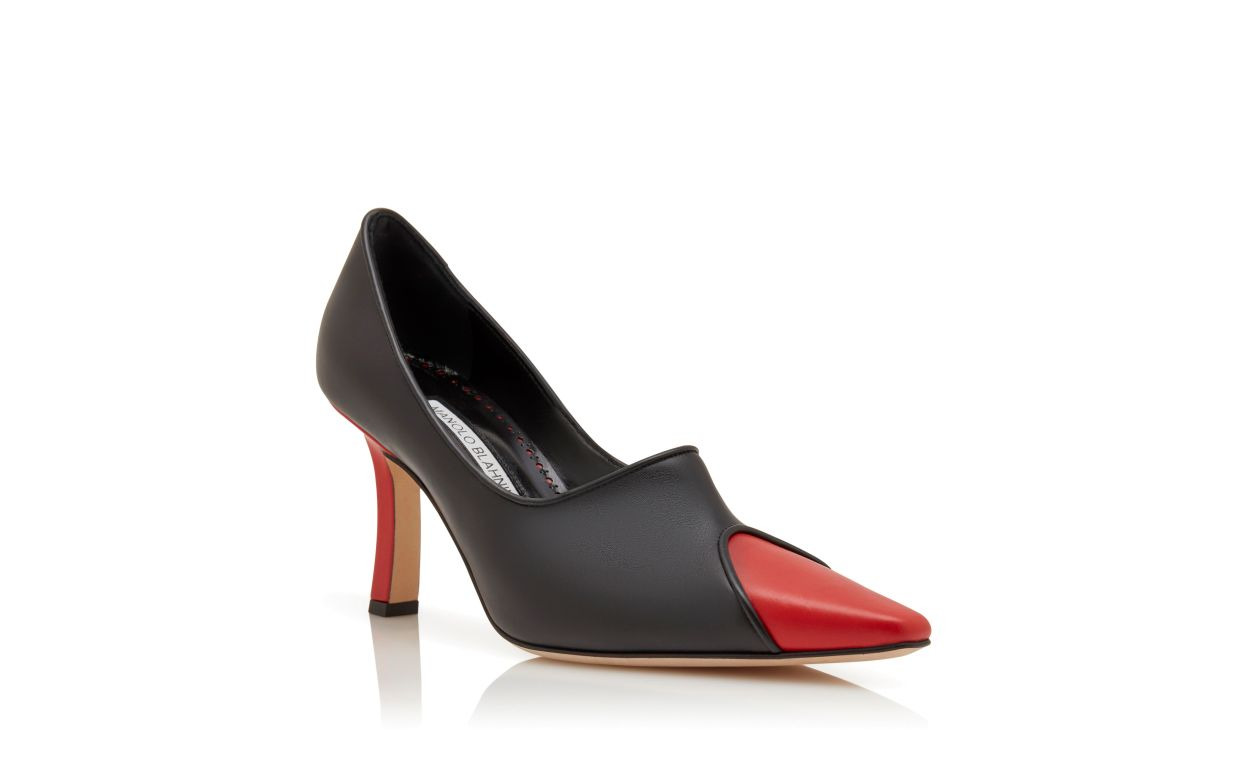 Black and Red Calf Leather Pumps - 3