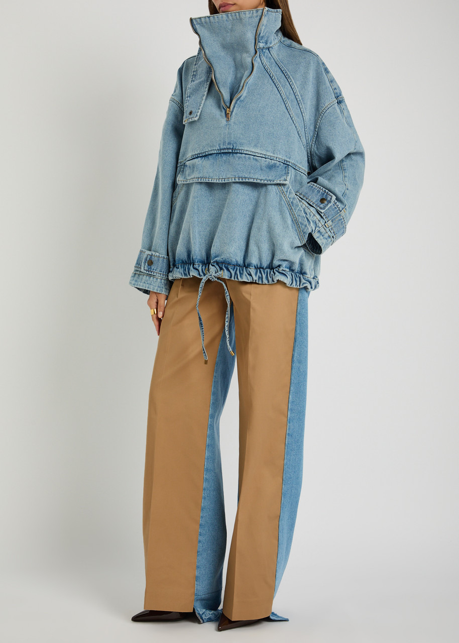 Bettter Panelled Straight-leg Cotton and Denim Trousers - 4