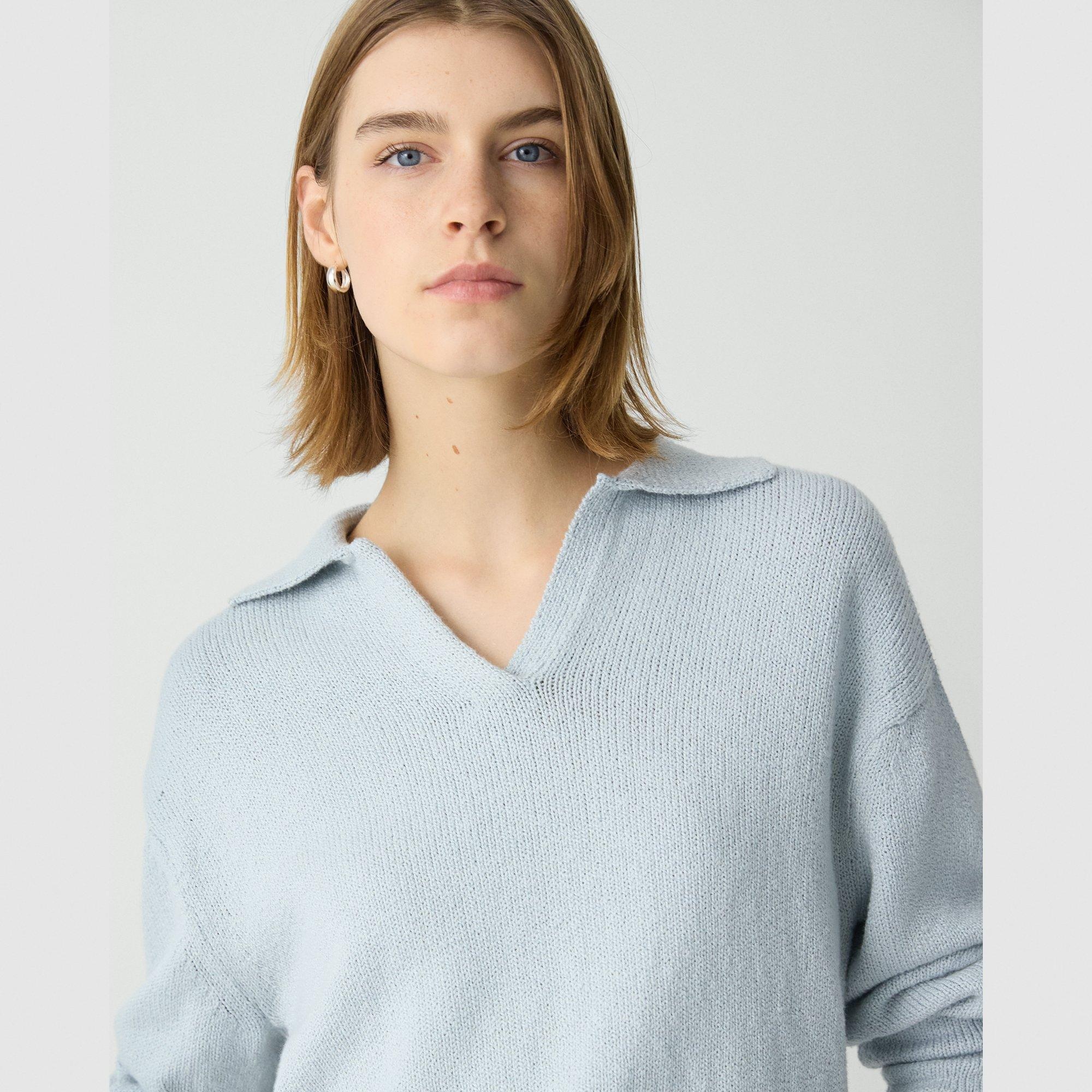 Polo Sweater in Cotton-Wool Bouclé - 5