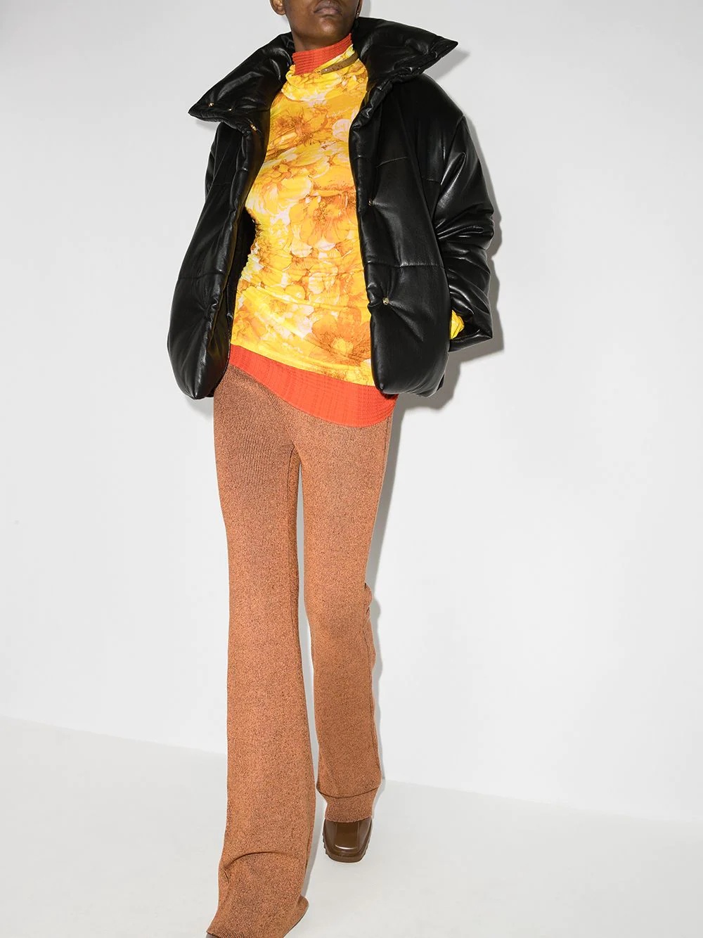 Hide vegan leather puffer jacket - 5