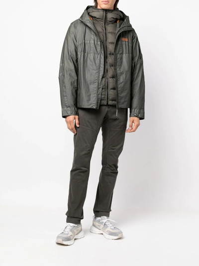 C.P. Company logo-patch panelled hooded jacket outlook