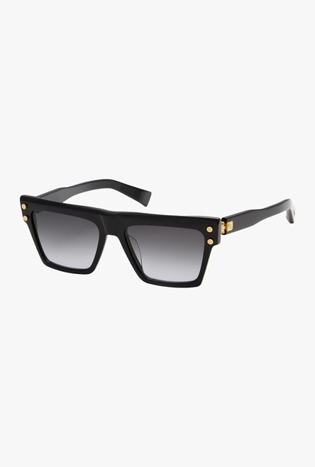 Black and dark gray acetate B-V sunglasses - 2