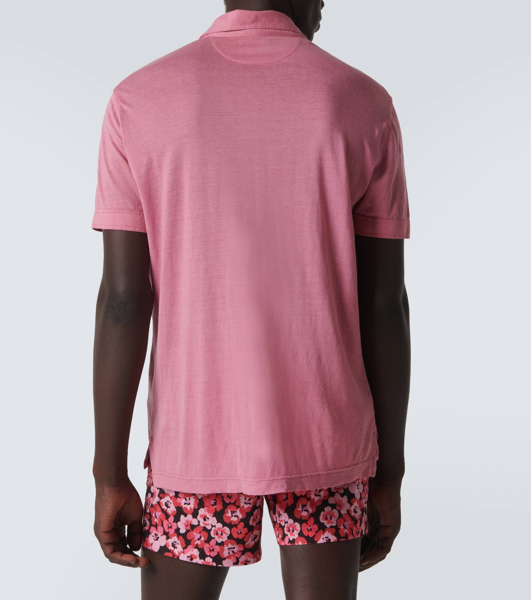 Silk and linen polo shirt - 4